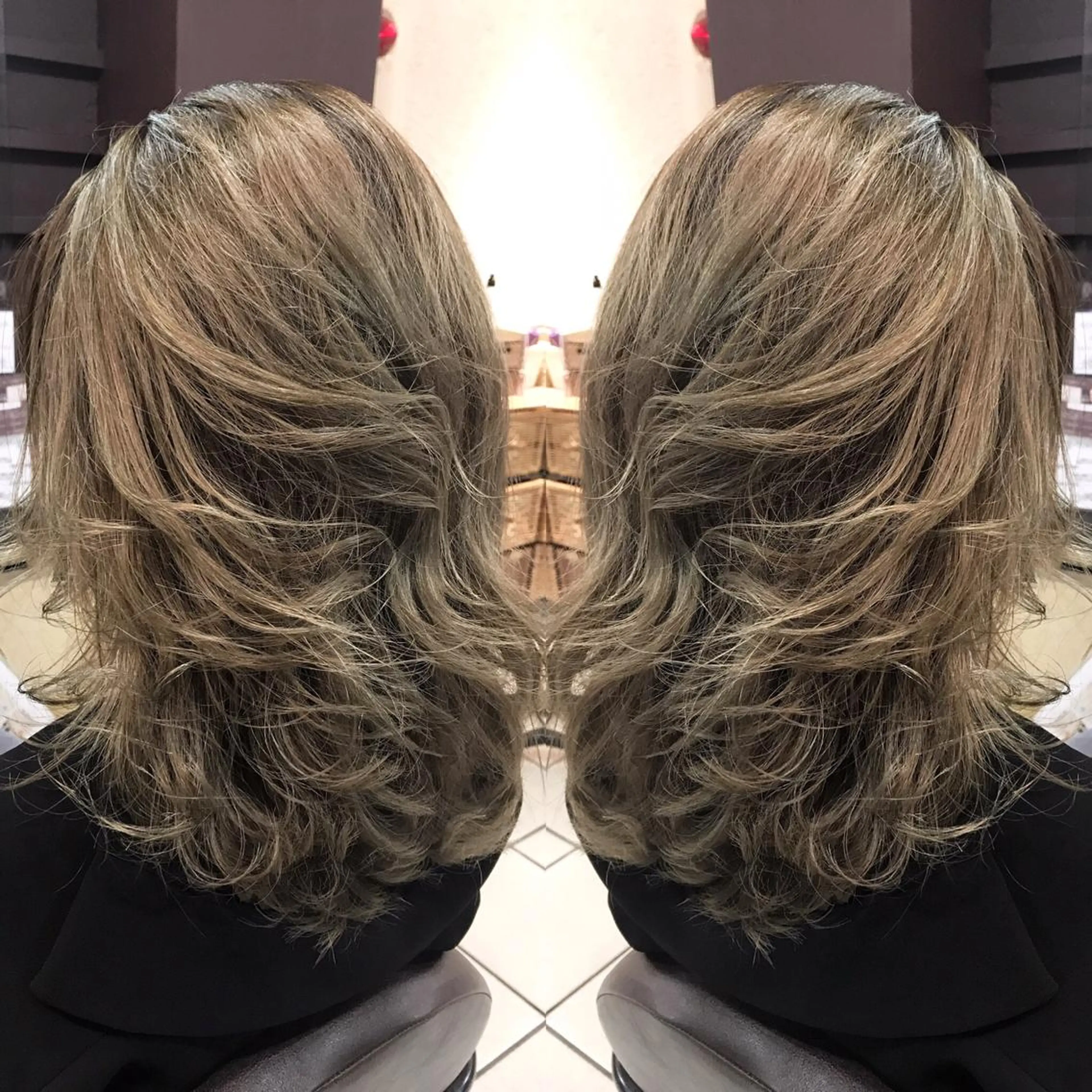 ミディアム カラー シールエクステ⭐️ オオミタクヤのヘアスタイル