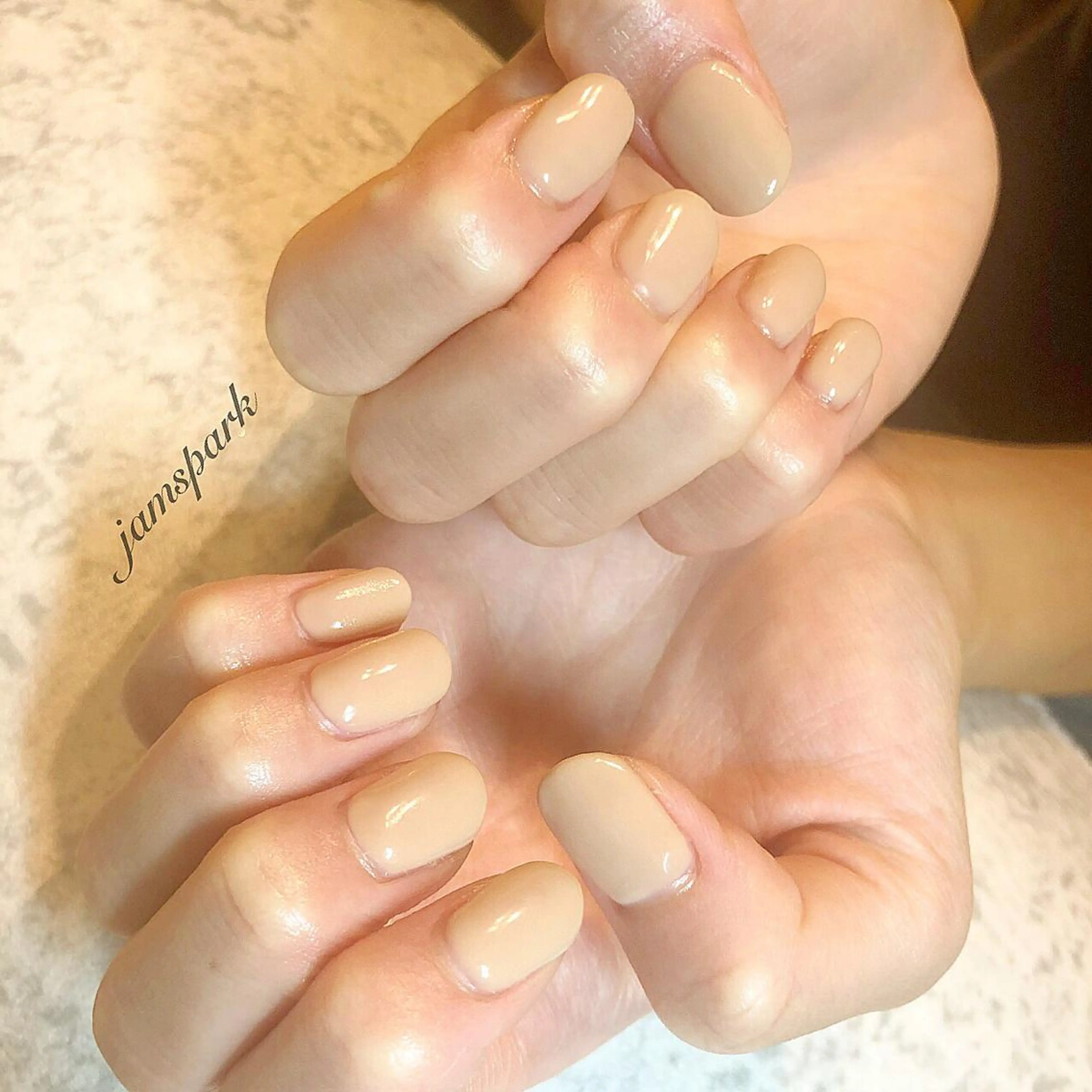 ネイル ジェルネイル オフィスネイル ワンカラーネイル シンプルネイル ハンドネイル jamspark ✨のネイルデザイン