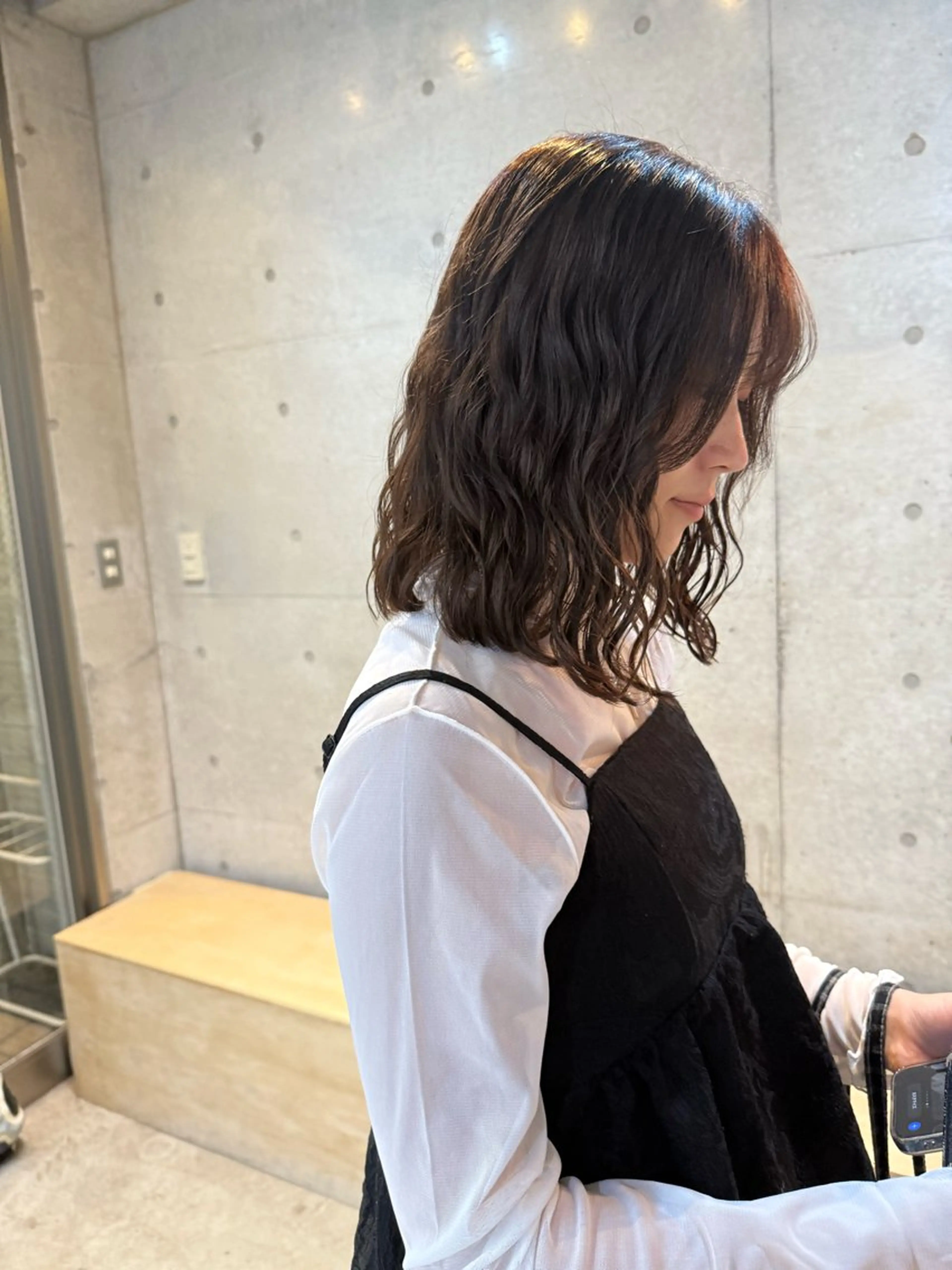 ミディアム カット ヘアカラー パーマ トリートメント デジタルパーマ ウェーブパーマ/神野のヘアスタイル