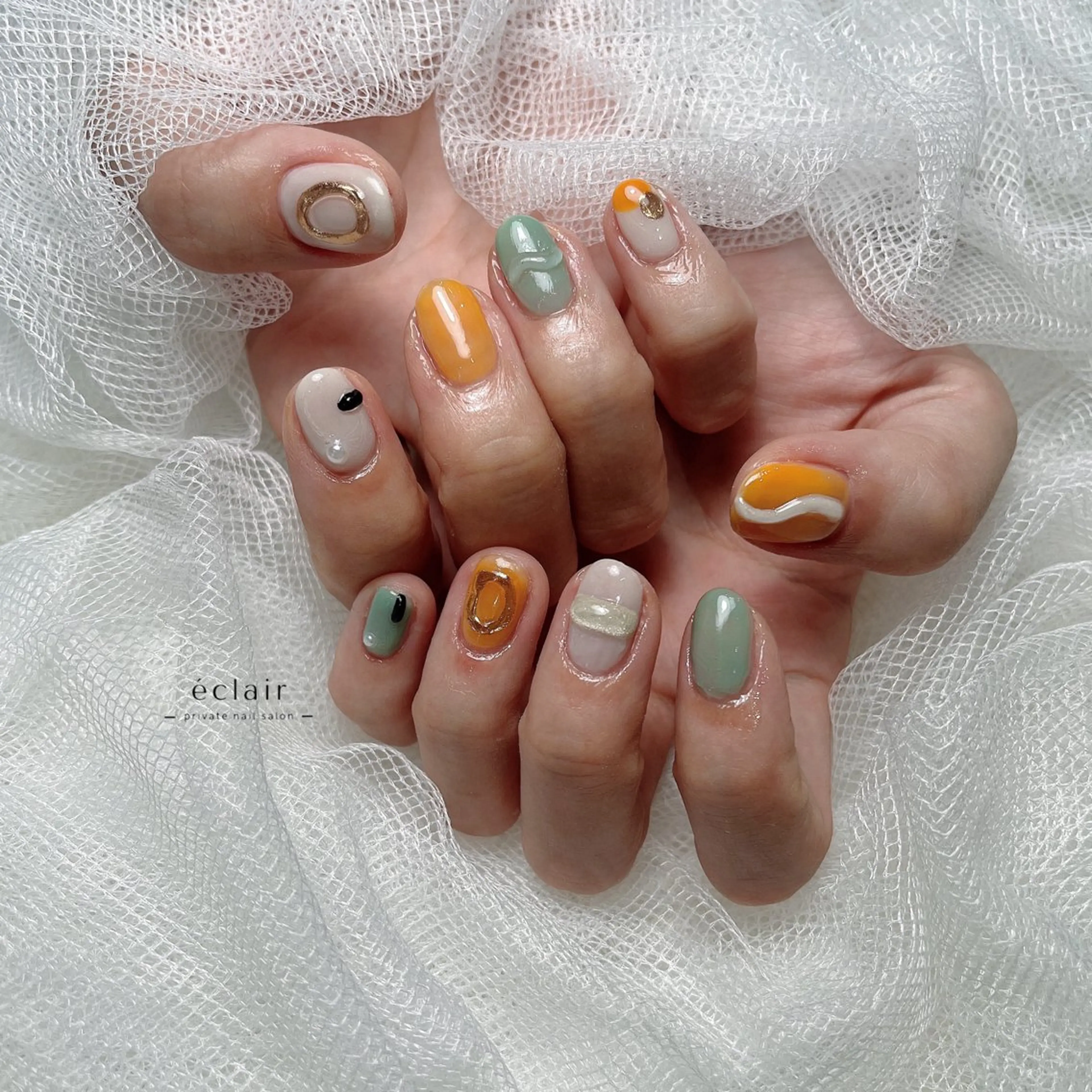 ネイル ハンドネイル - Éclair - hitomiのネイルデザイン