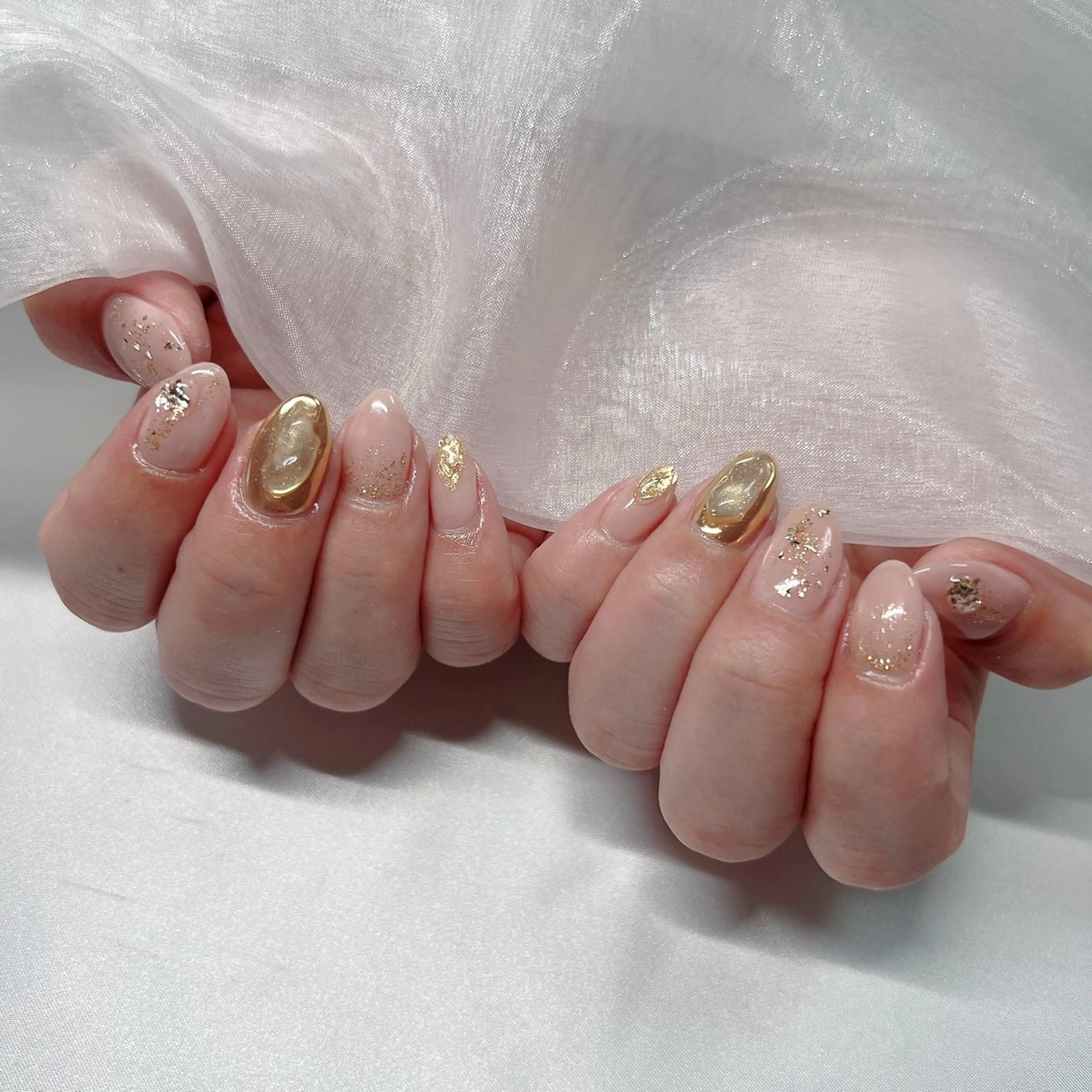 ネイル ジェルネイル 韓国ネイル ラメ(グリッター) マグネットネイル ミラーネイル ハンドネイル -nail salon-Reward所属・nail salon Rewardのネイルデザイン