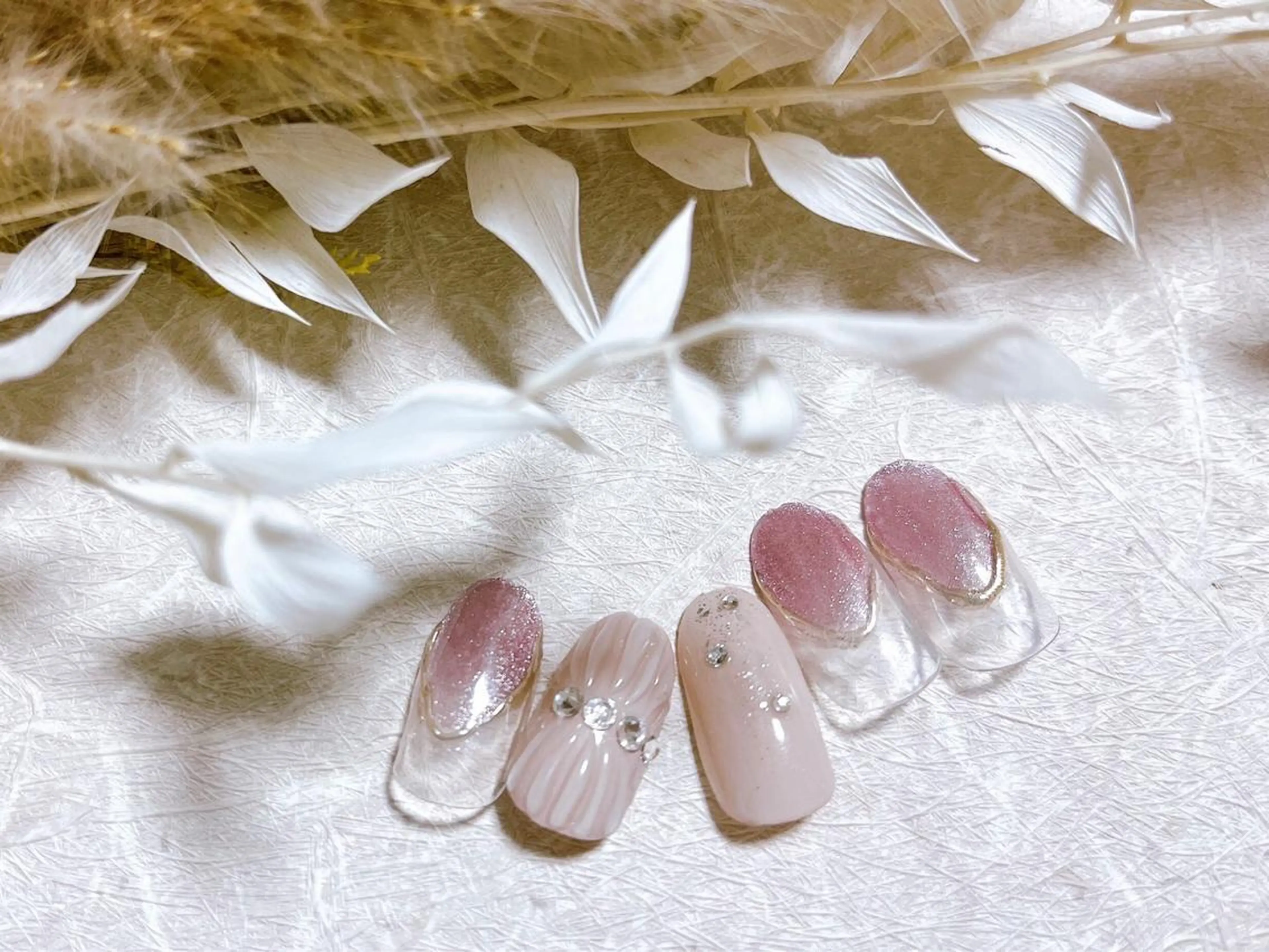 ネイル クリアネイル ジェルネイル 韓国ネイル パラジェル 春ネイル ハンドネイル kiki nail 二子玉川のネイルデザイン