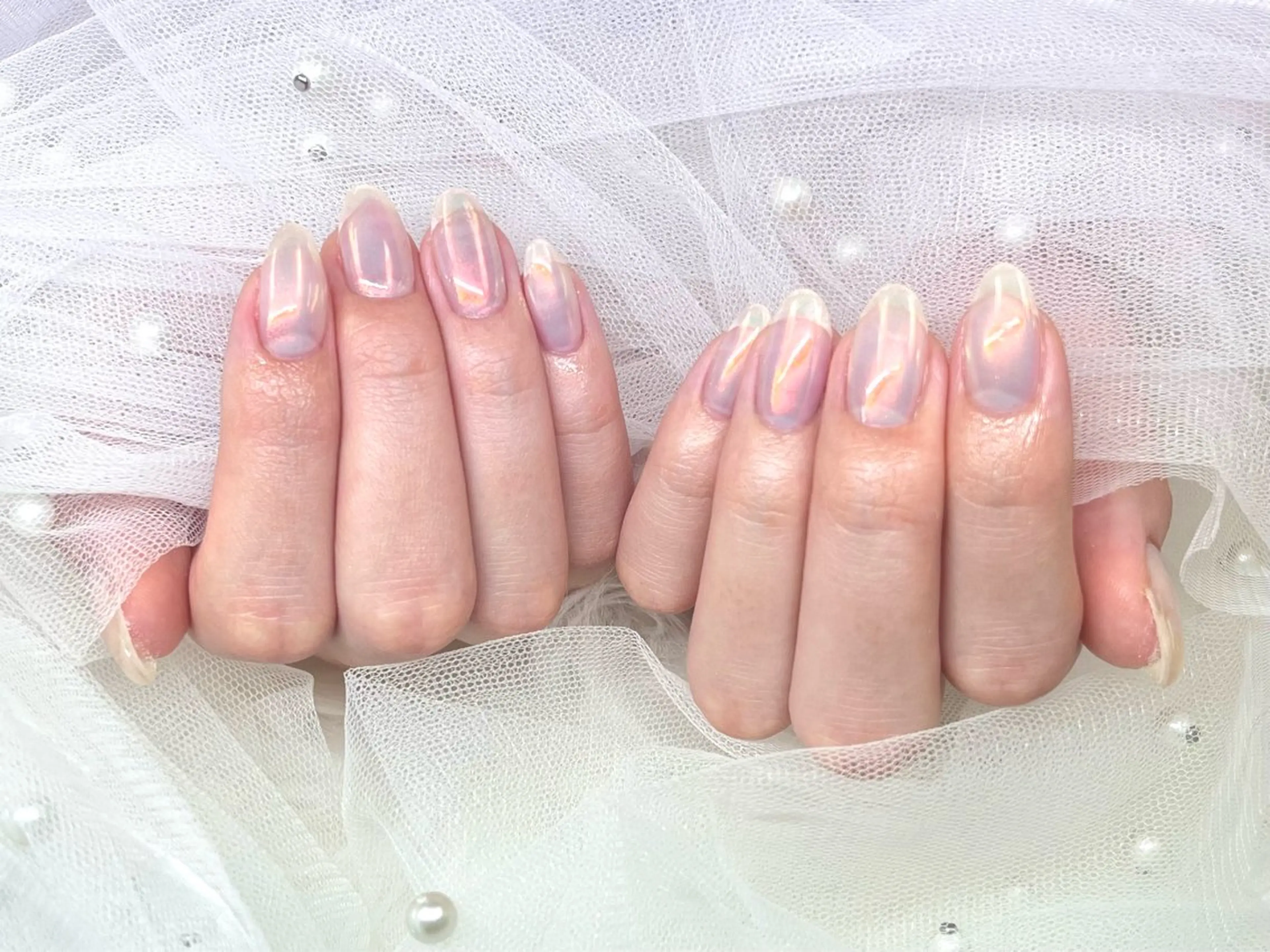 💜【Hand】全面 ミラー/オーロラネイル 10本💜の写真