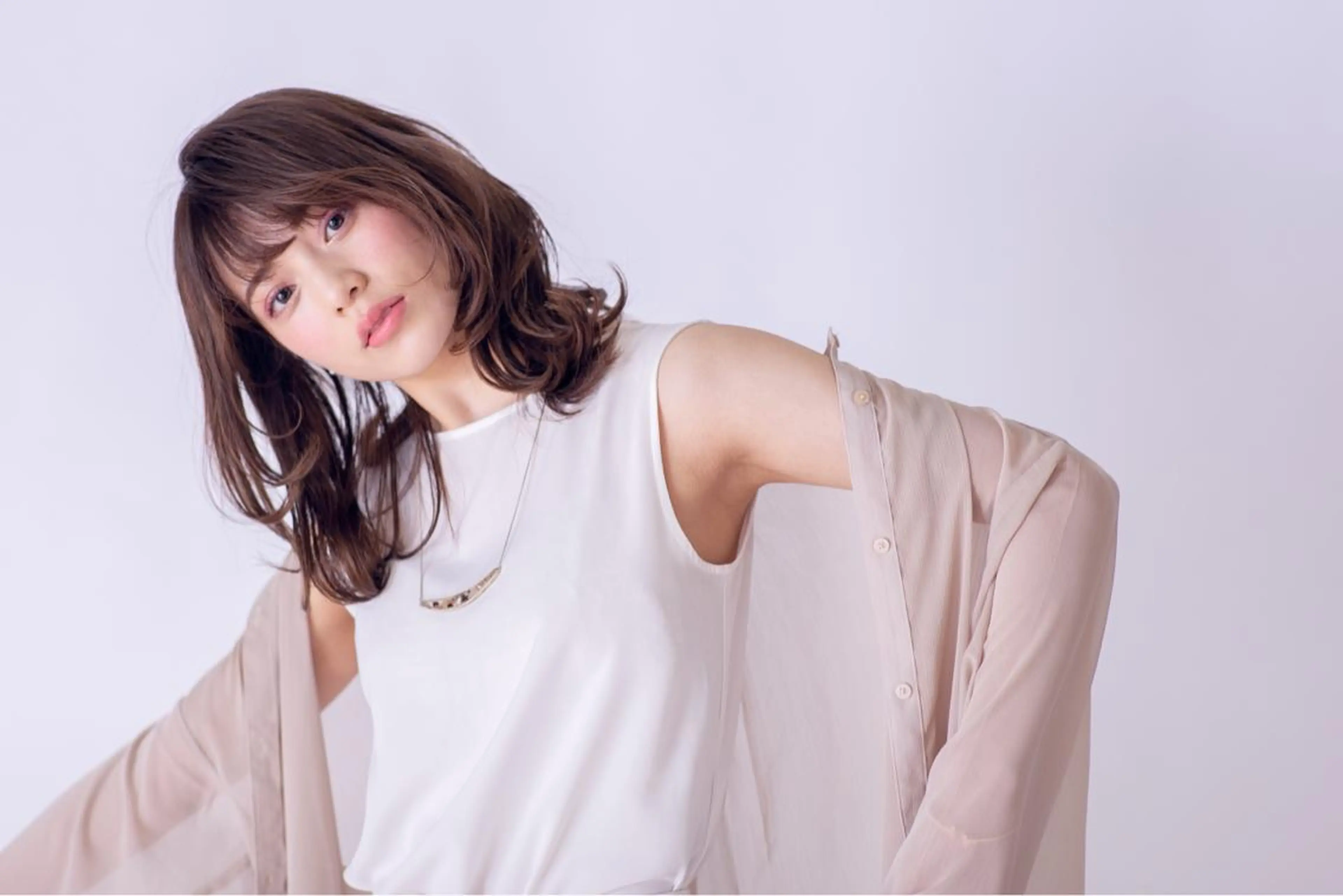 ミディアム カラー パーマ コテ巻きパーマ/韓国 パーマ/佐野のヘアスタイル