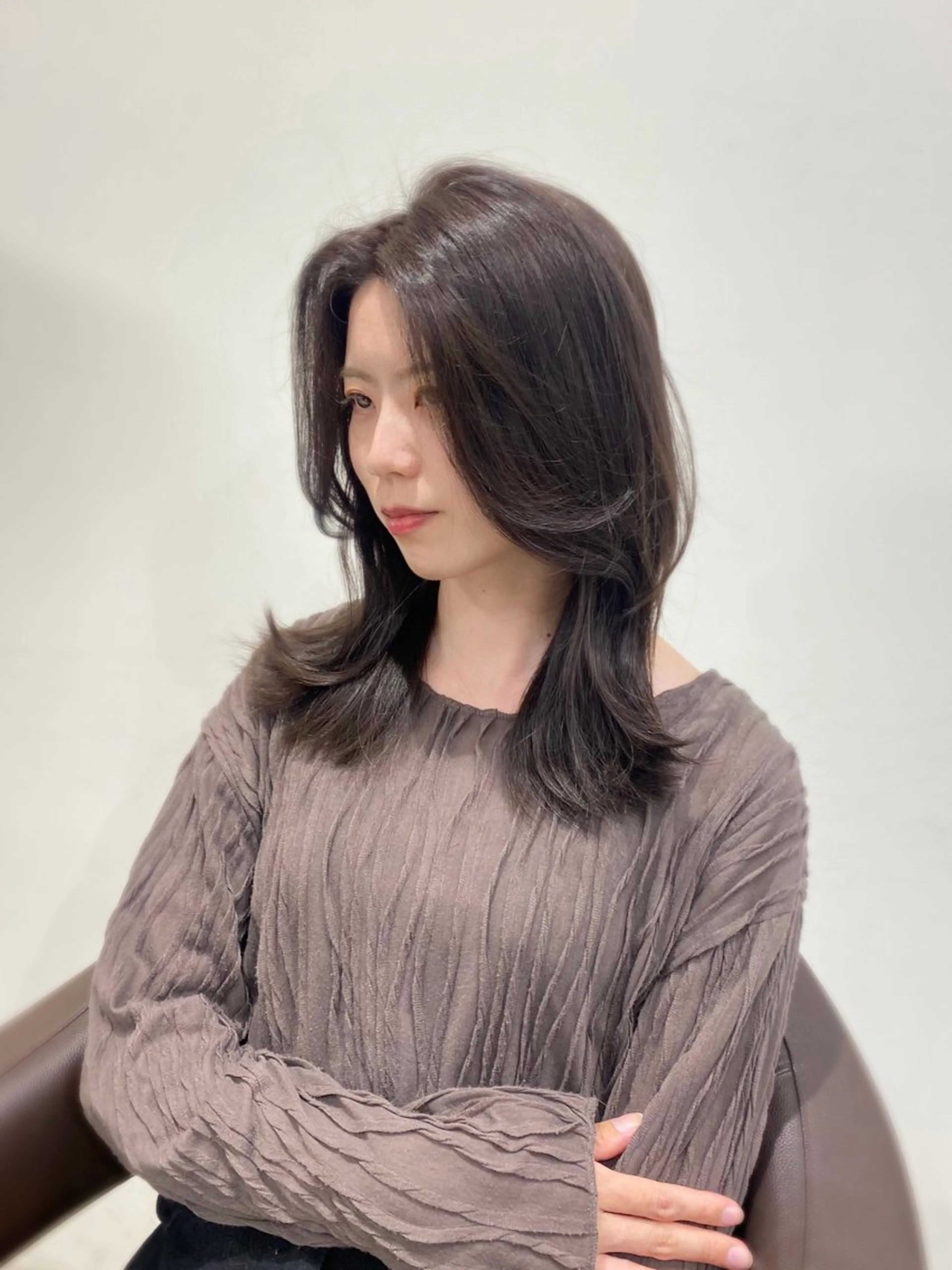 ミディアム カラー 岡山 愛のヘアスタイル