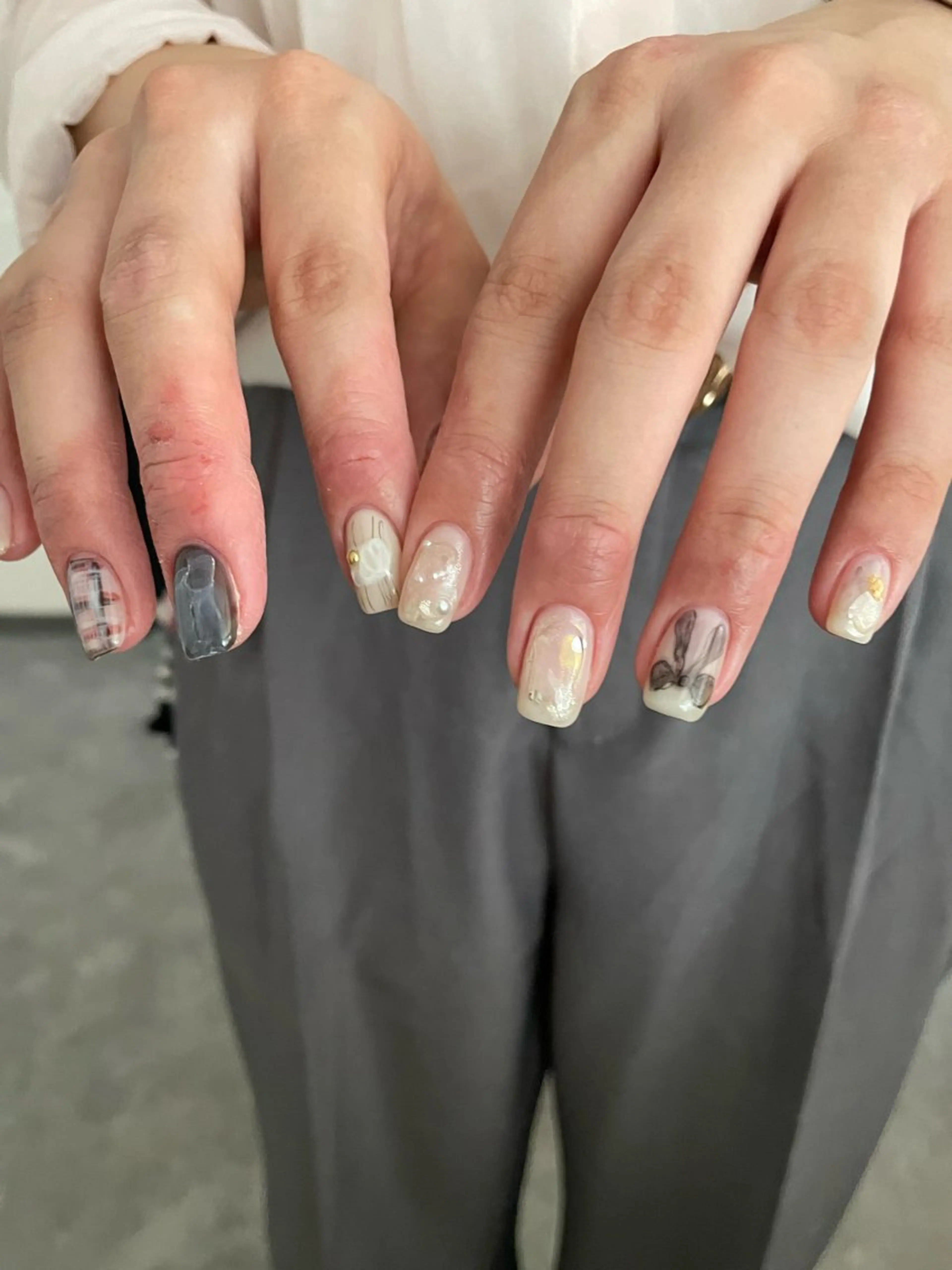 ネイル リボン ハンドネイル roof nailのネイルデザイン