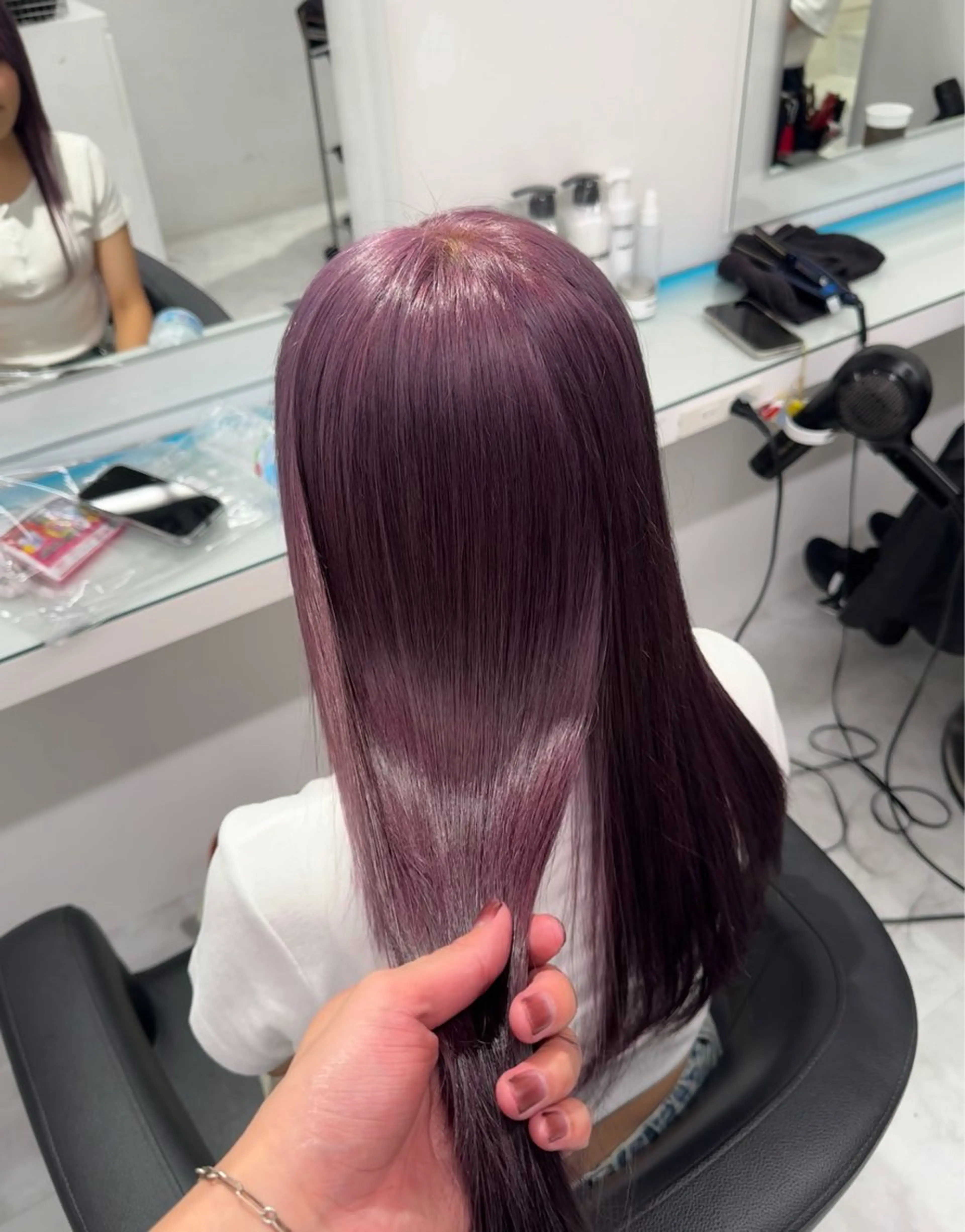 ロング カラー ヘアアレンジ カット ヘアカラー トリートメント ヘッドスパ ヘアセット 透け上品ハイトーン 職人ゆうと🤍のヘアスタイル