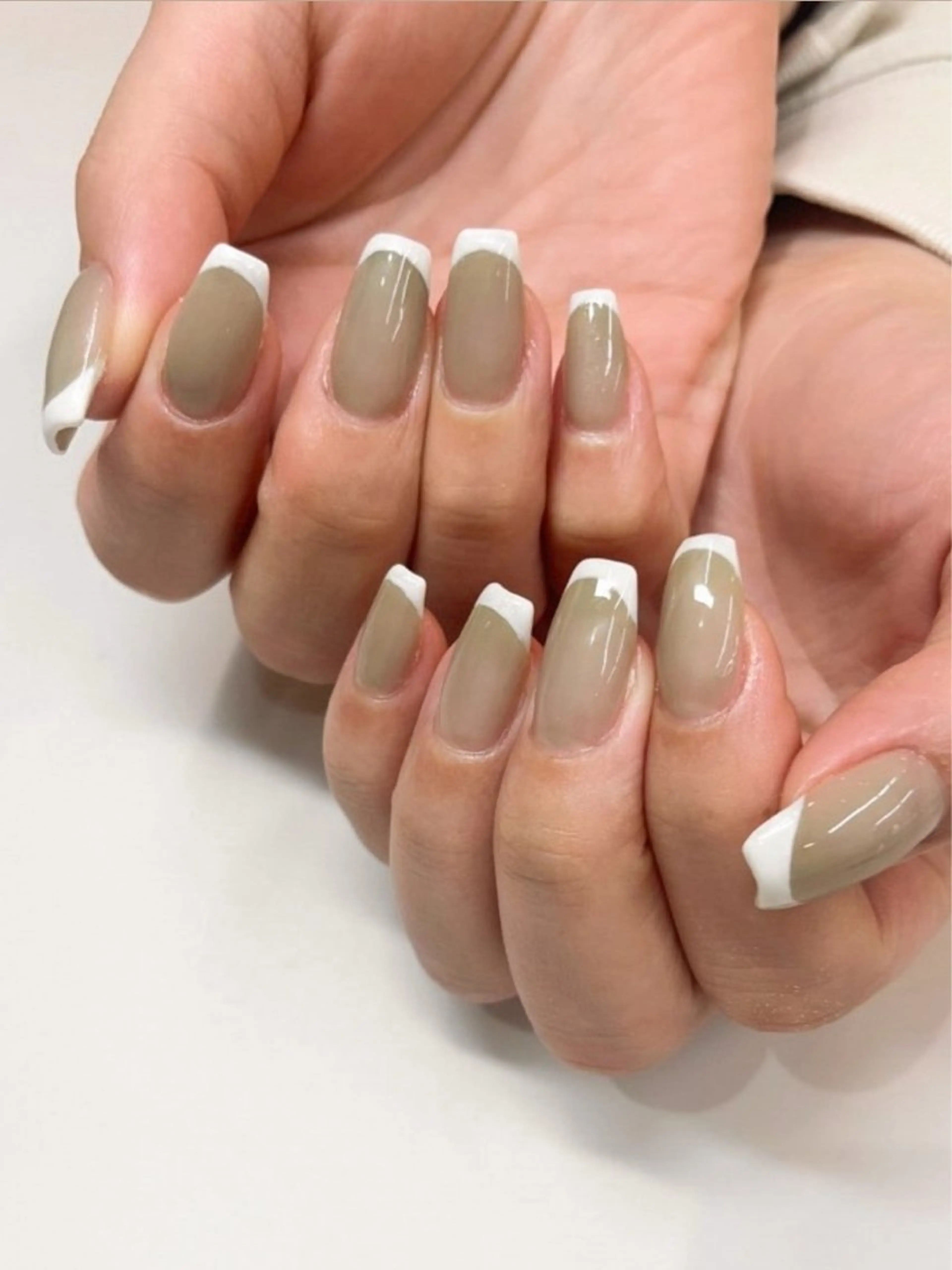 🌼王道フレンチネイル(オフなし)の写真