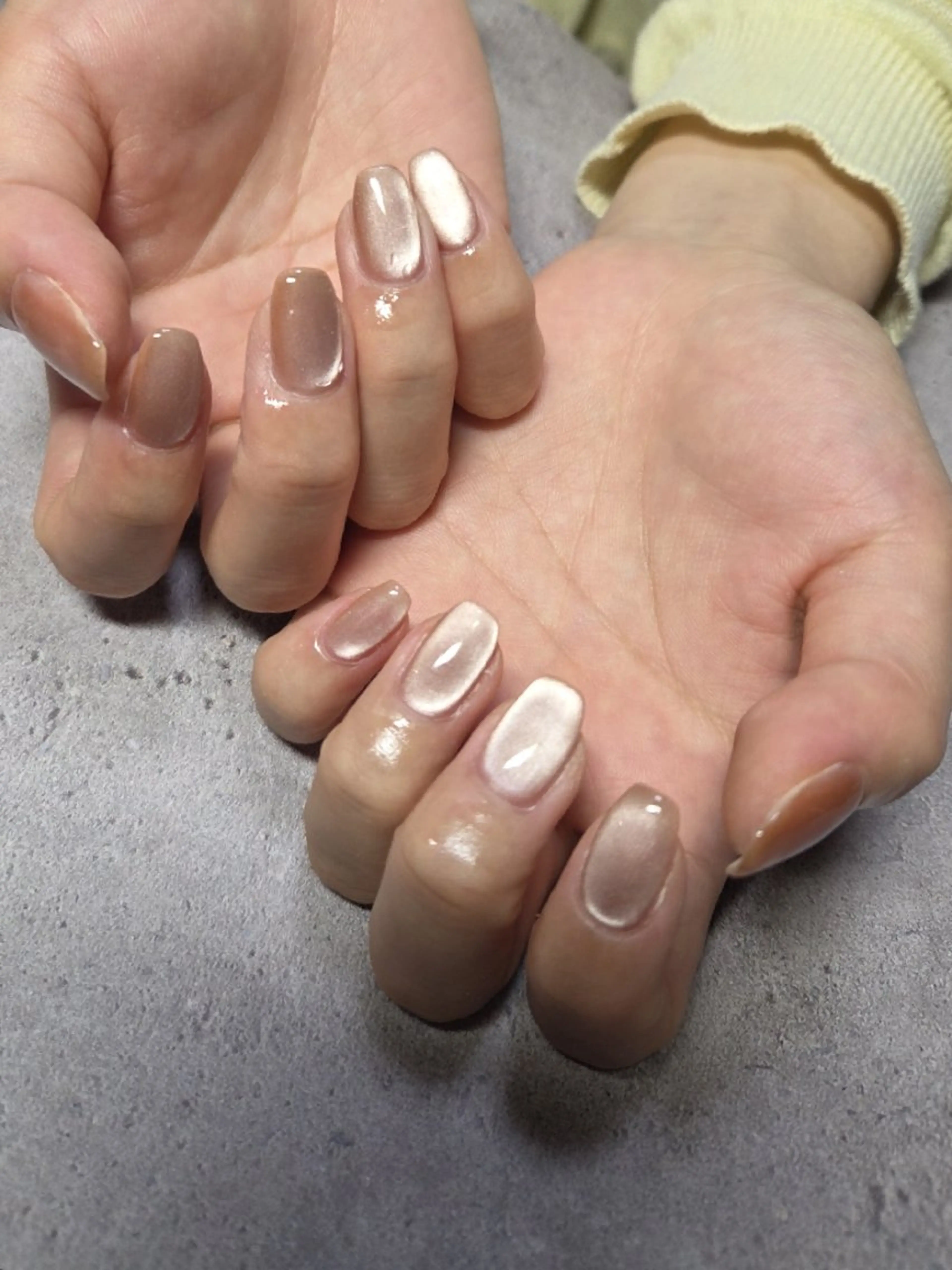 ネイル アートネイル ハート キラキラネイル マグネットネイル ビー玉ネイル ハンドネイル flure de neige yukiのネイルデザイン