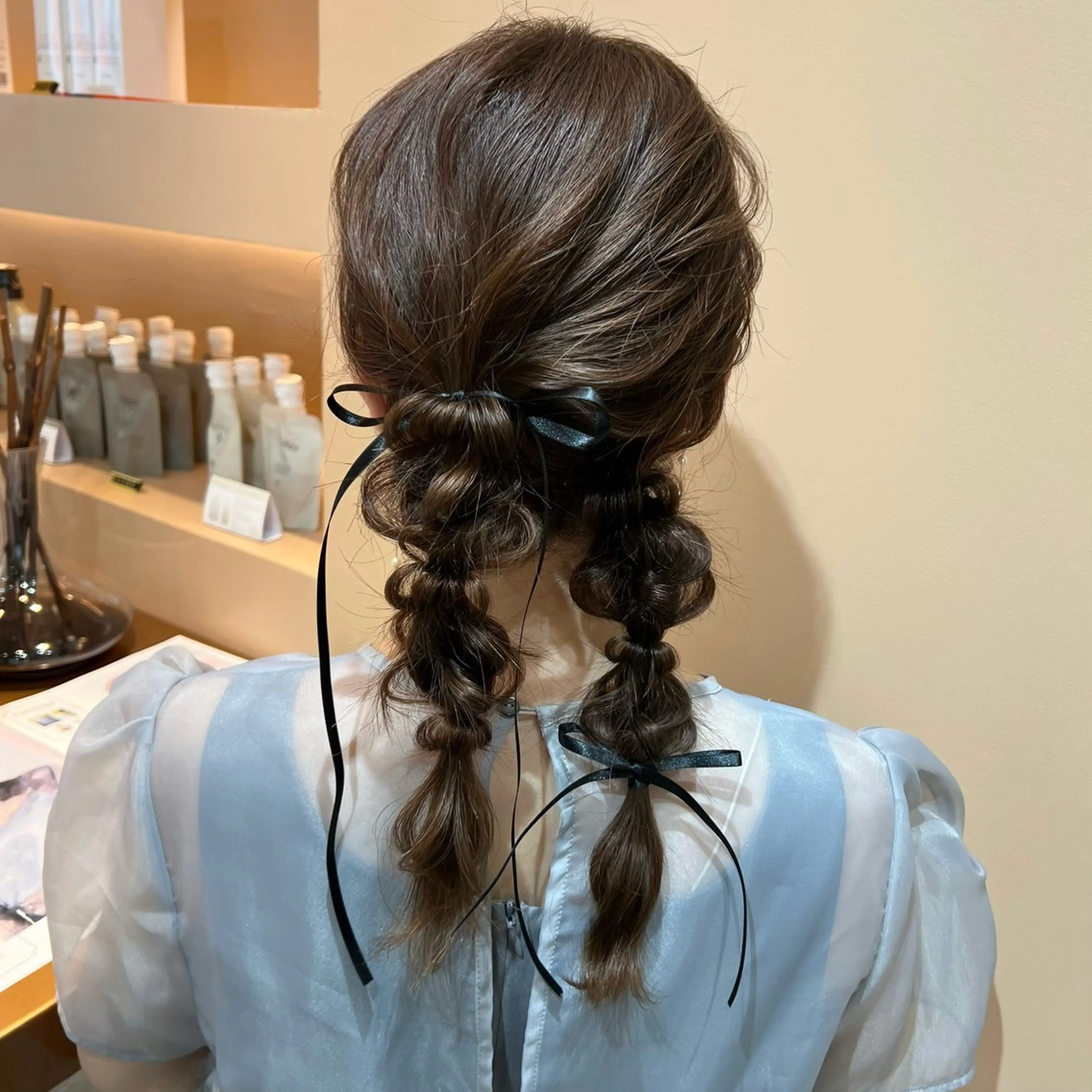 セミロング カラー ヘアアレンジ ヘアセット ✨カチモリ✨レイヤー 韓国ヘア🇰🇷ゆいのヘアスタイル