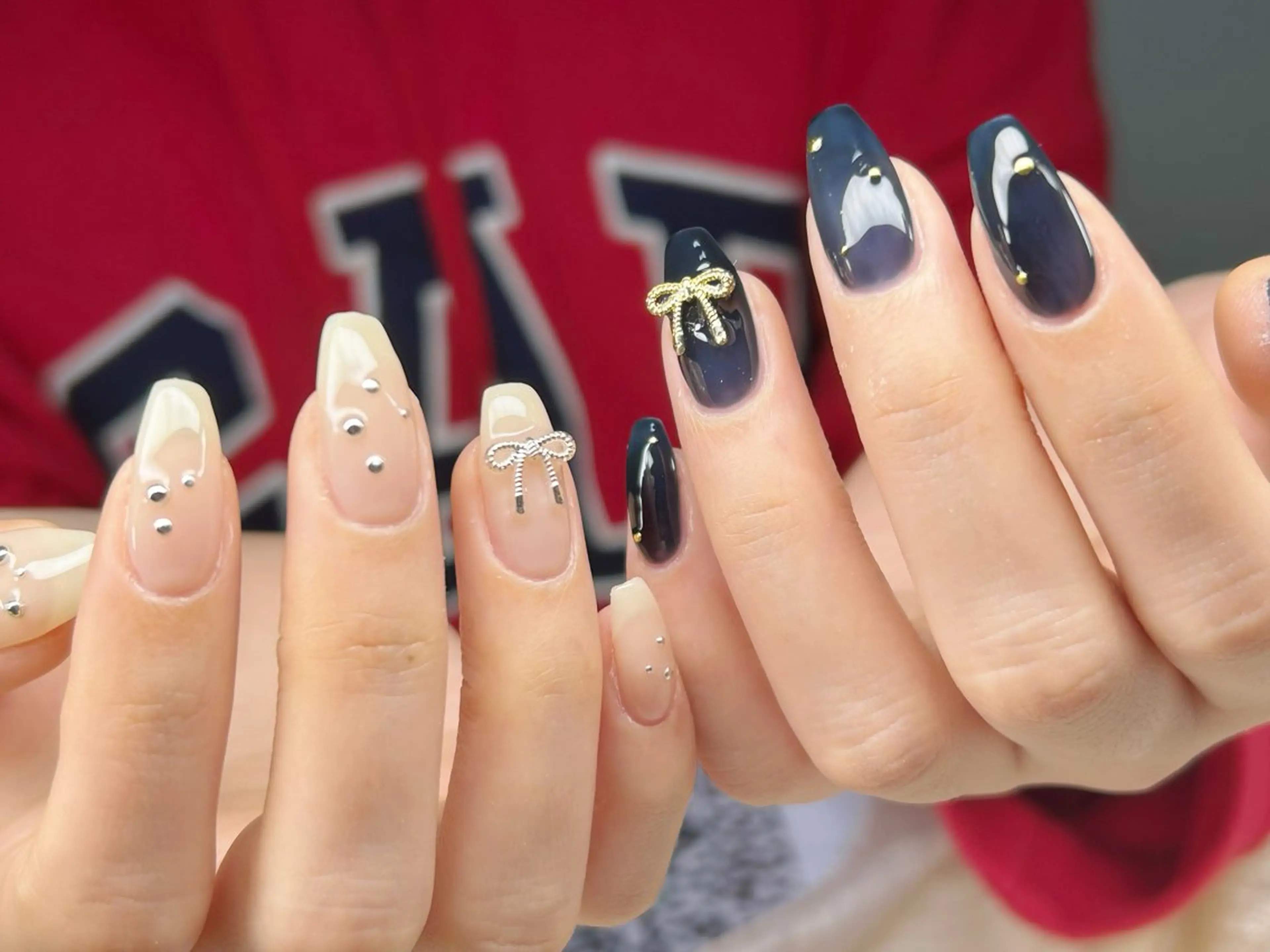 ネイル アートネイル チークネイル 成人式 入学式 長さ出し ハンドネイル Lino Nailのネイルデザイン