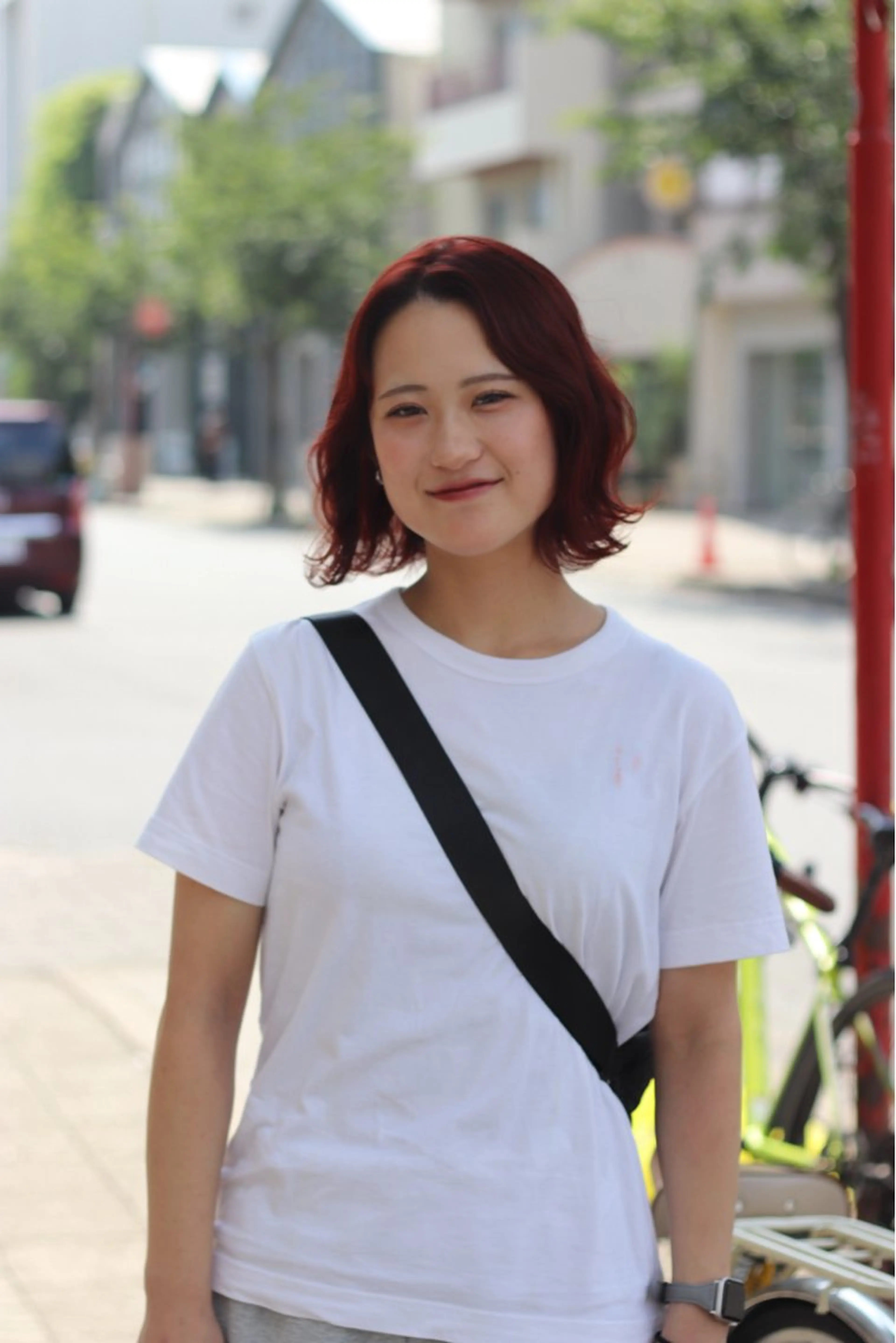 ミディアム カラー オレンジ ボブ カット ヘアカラー Joh/メンズカット /レイヤー/ブリーチのヘアスタイル