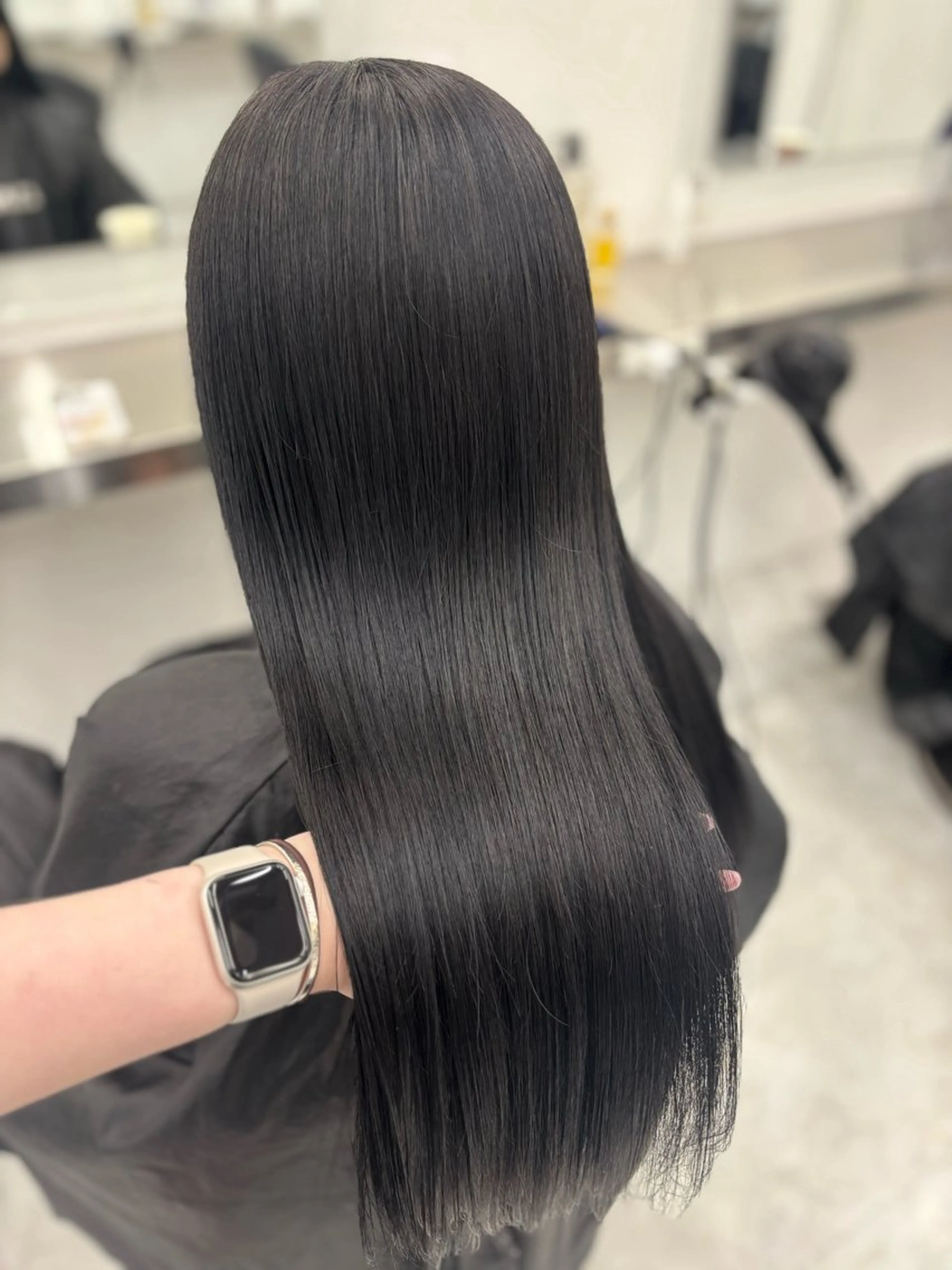 ロング カット ヘアカラー 縮毛矯正 トリートメント 韓国風暗髪ヘア🤍 🫧MIREIのヘアスタイル