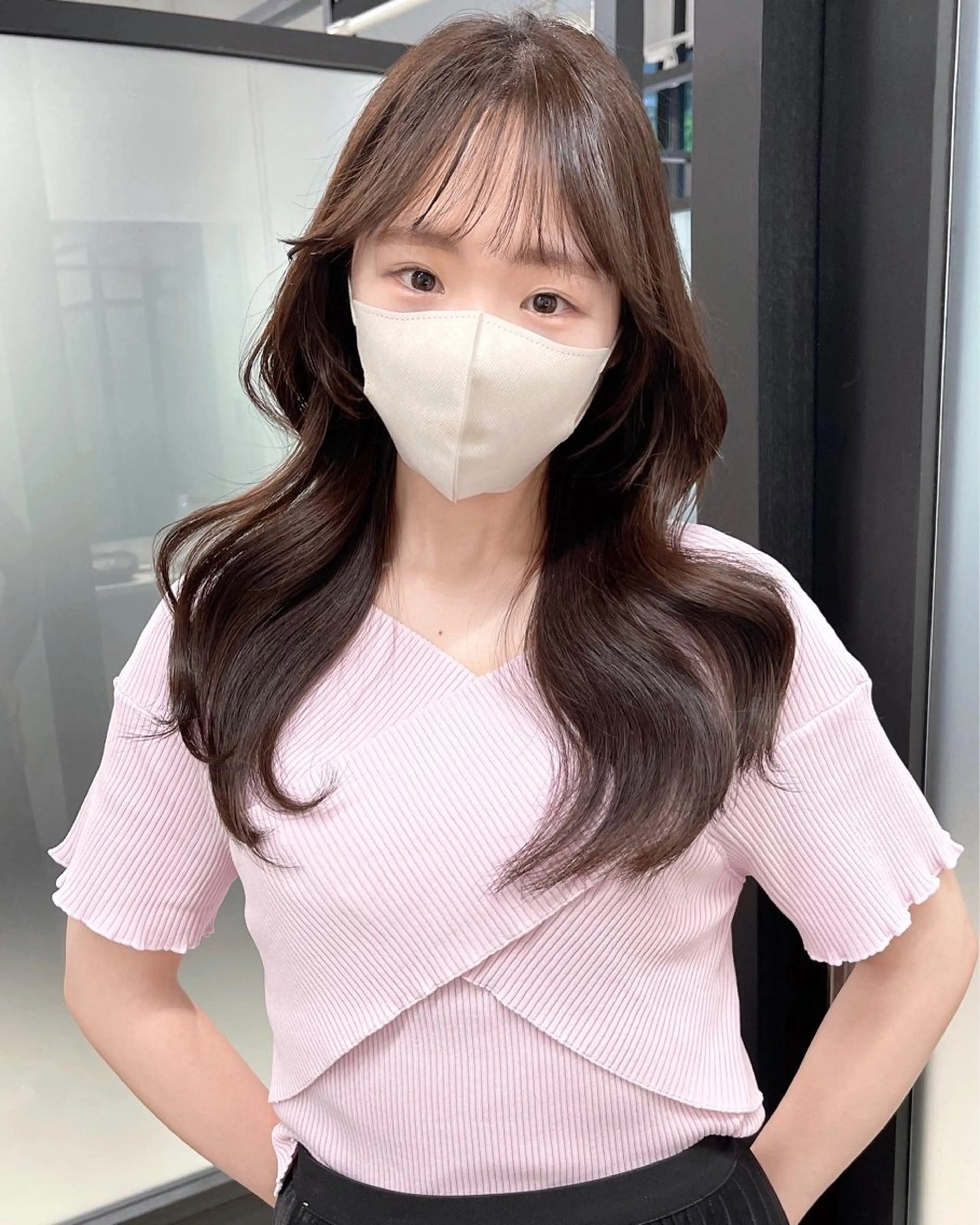 ロング 韓国風ヘア レイヤーカット カット ヘアカラー トリートメント 韓国レイヤーカット 髪質改善▫️水野有真のヘアスタイル