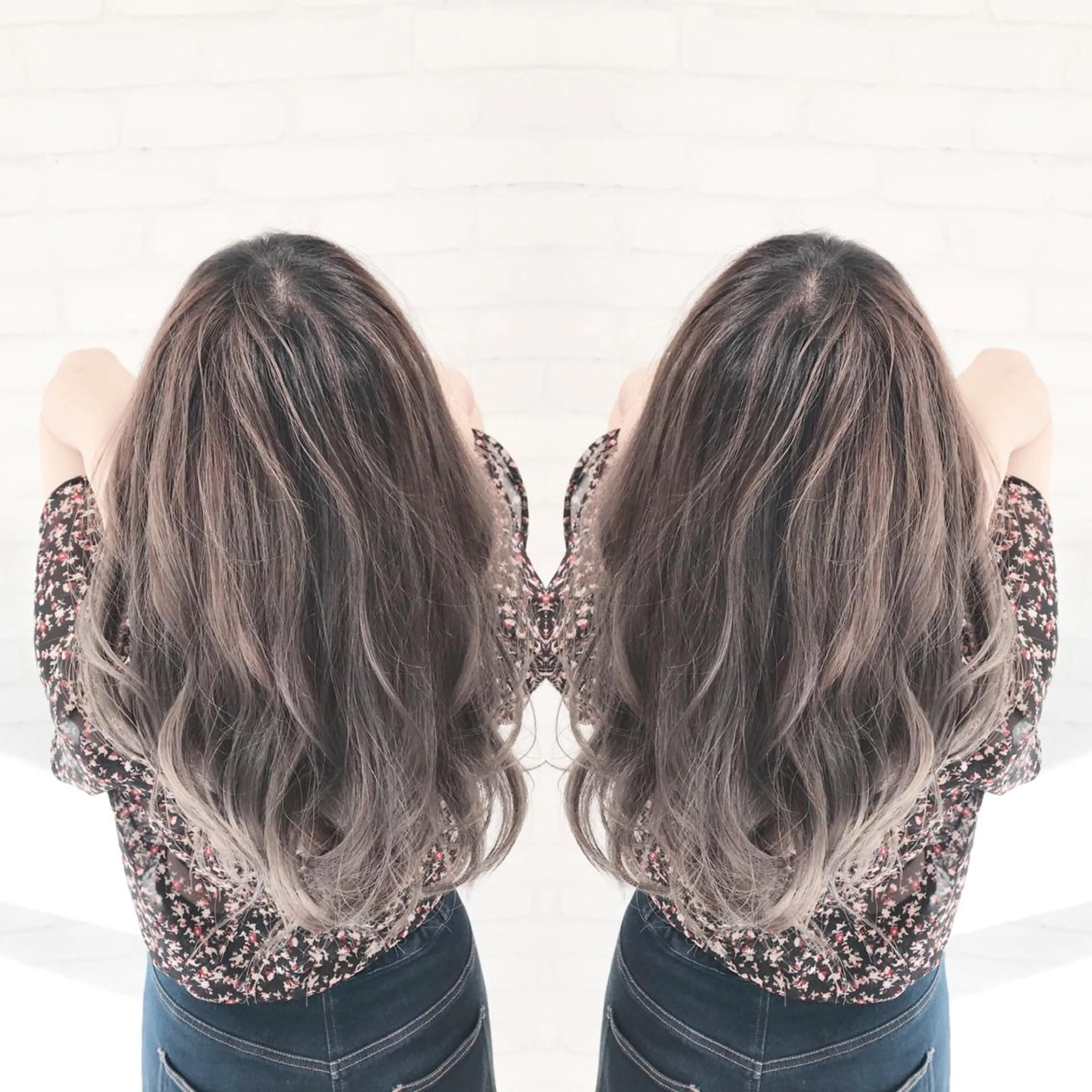 ロング 3Dハイライト ハイライト レイヤーカット ヘアカラー Selene hair OSAKAのヘアスタイル