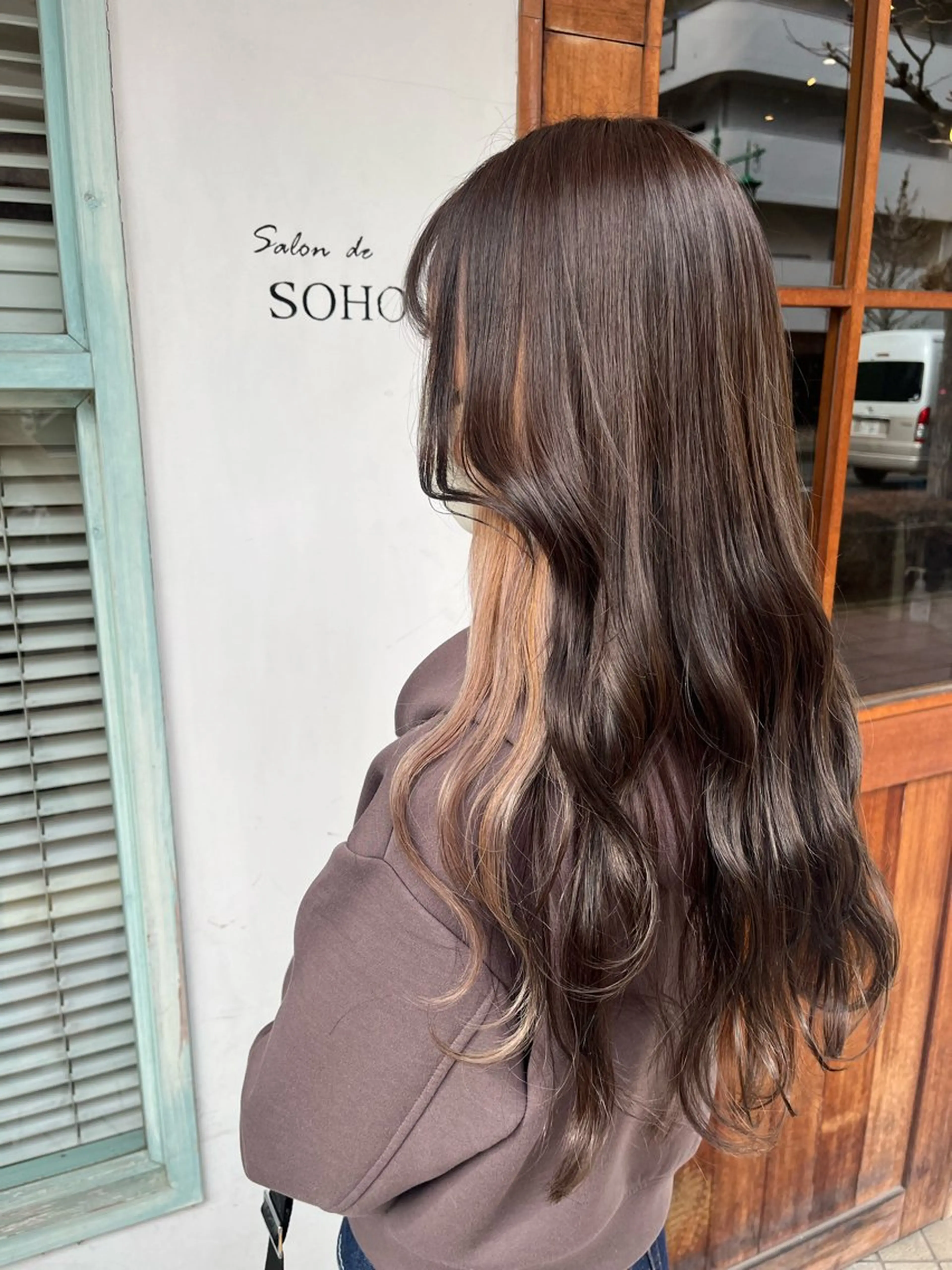 ロング カラー ベージュカラー インナーカラー さとう ちほみ🐼のヘアスタイル