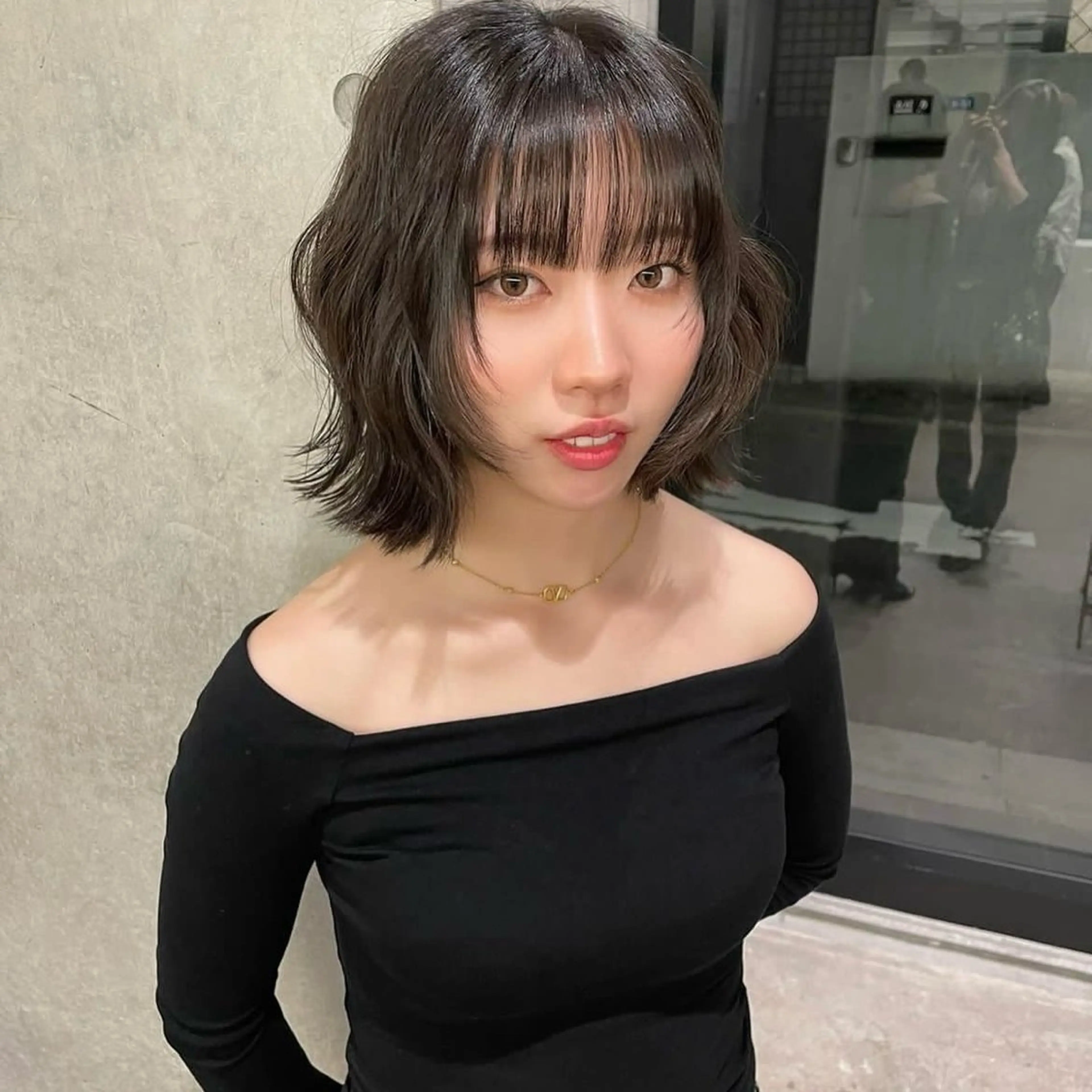 ミディアム カラー ヘアアレンジ 透明感カラー オリーブカラー カット ヘアカラー トリートメント Mizobe misakiのヘアスタイル