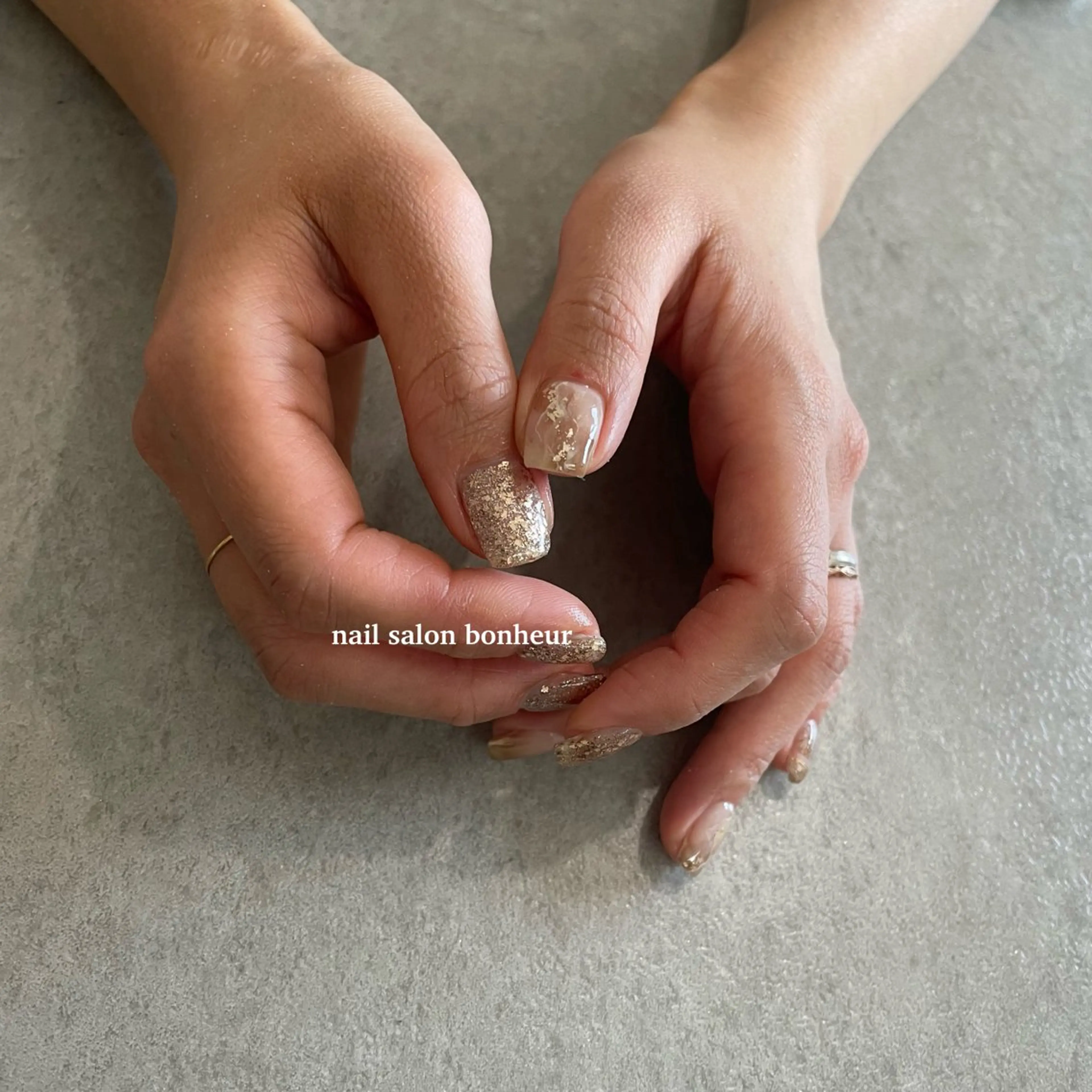 ネイル ラメ(グリッター) 大理石ネイル(マーブル) ワンカラーネイル ハンドネイル nail salon bonheurのネイルデザイン