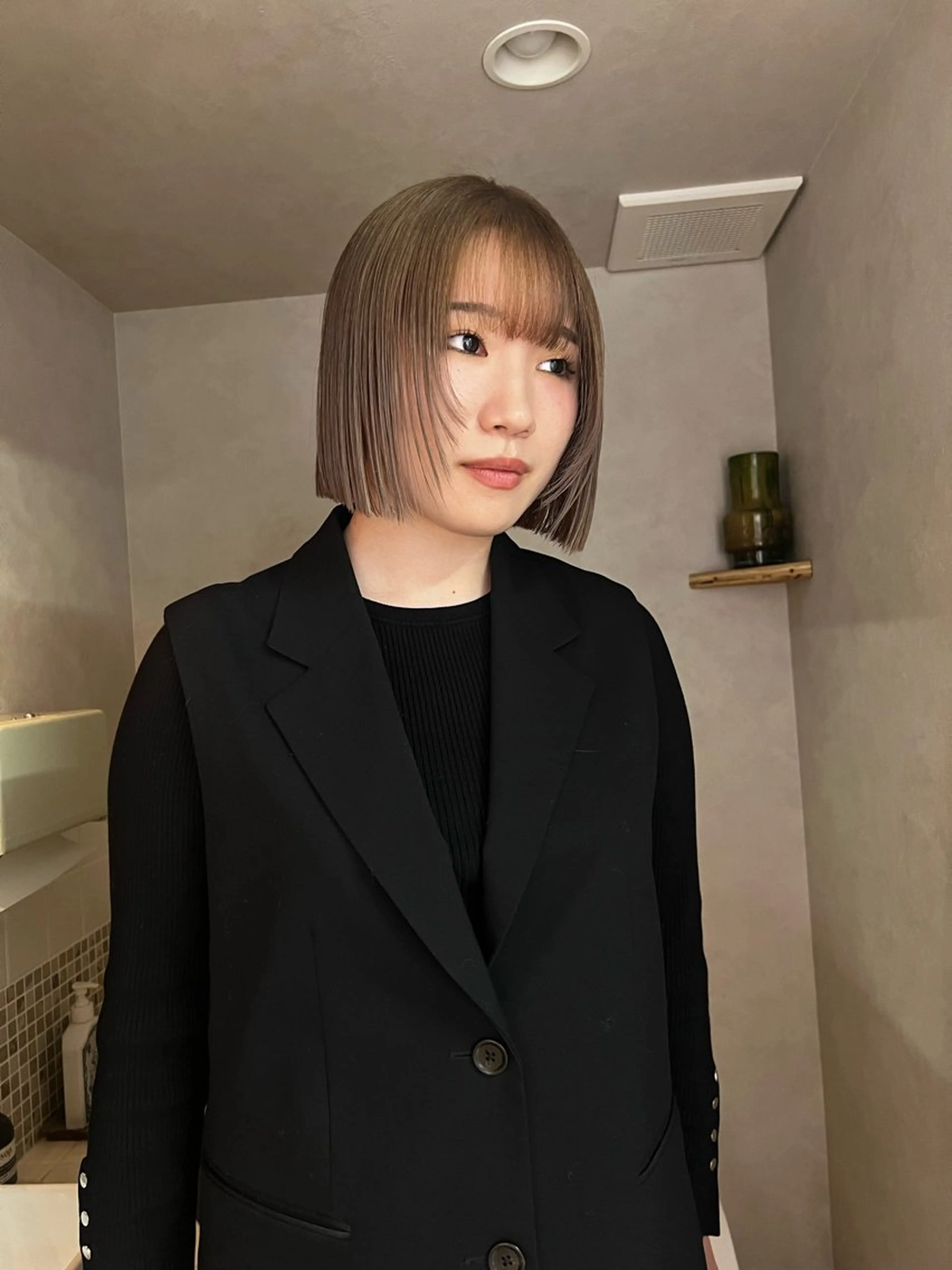 ミディアム カラー nishido ハイライト/メンズのヘアスタイル