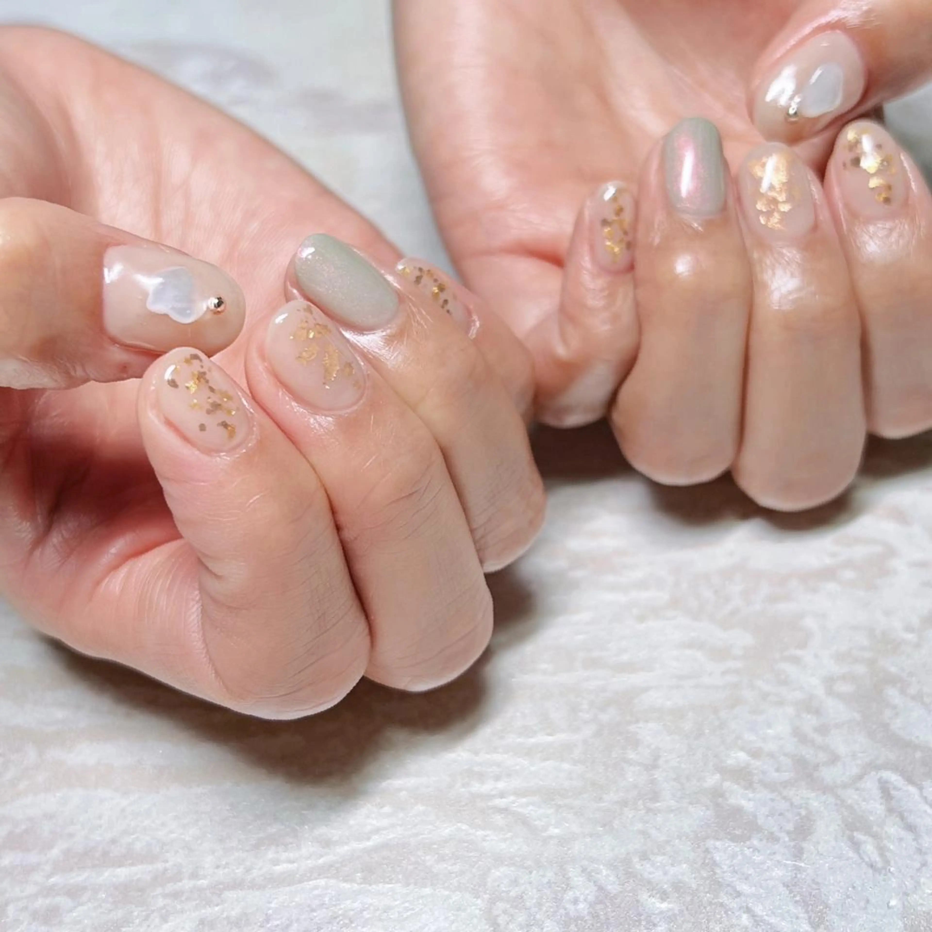 ネイル マグネットネイル ニュアンスネイル ショートネイル gemickle nailのネイルデザイン