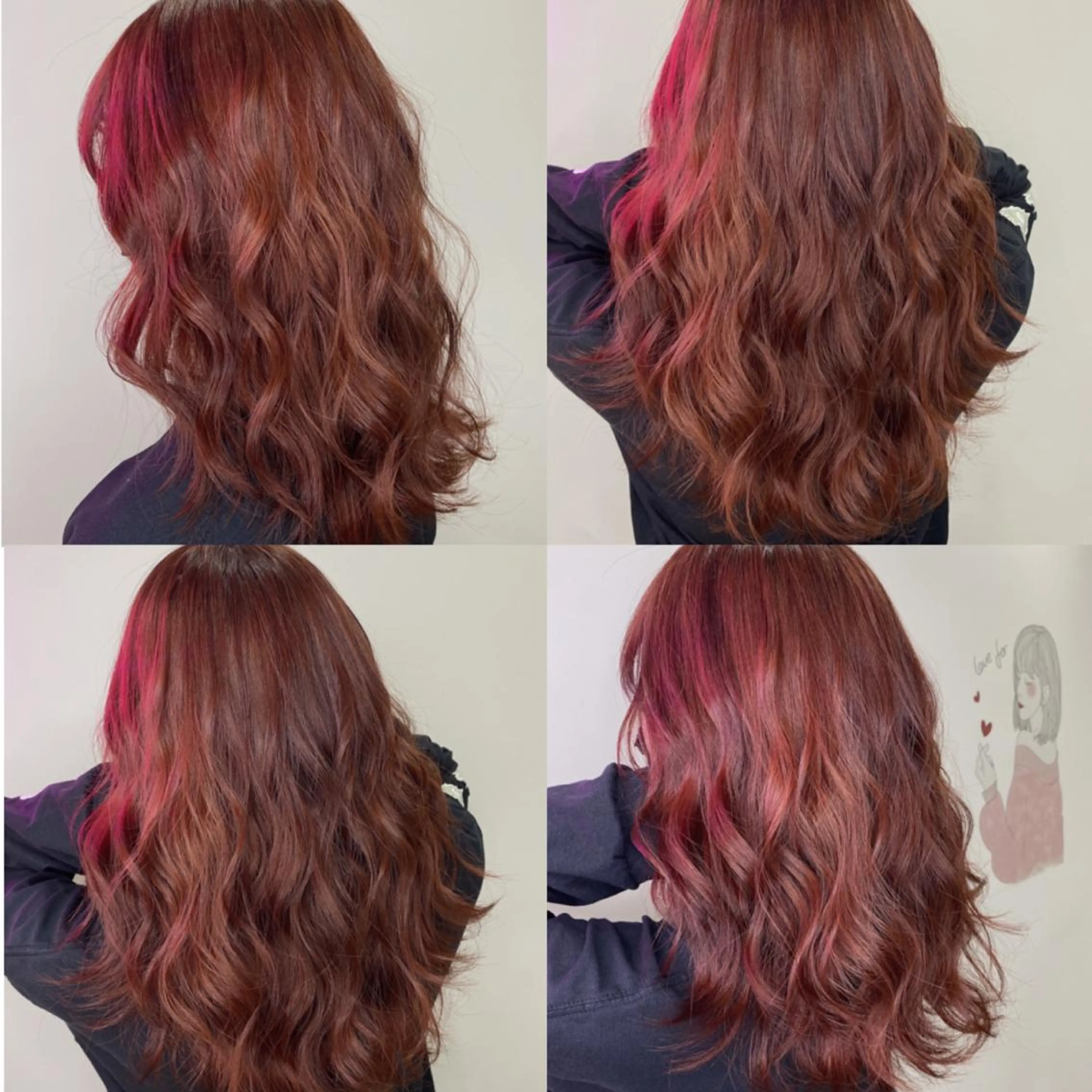 ロング カラー ブリーチ ブラウンカラー ブリーチなしカラー レッドカラー レッドブラウン カット ヘアカラー 髪質改善×矯正🫧 韓国ヘアasamiのヘアスタイル