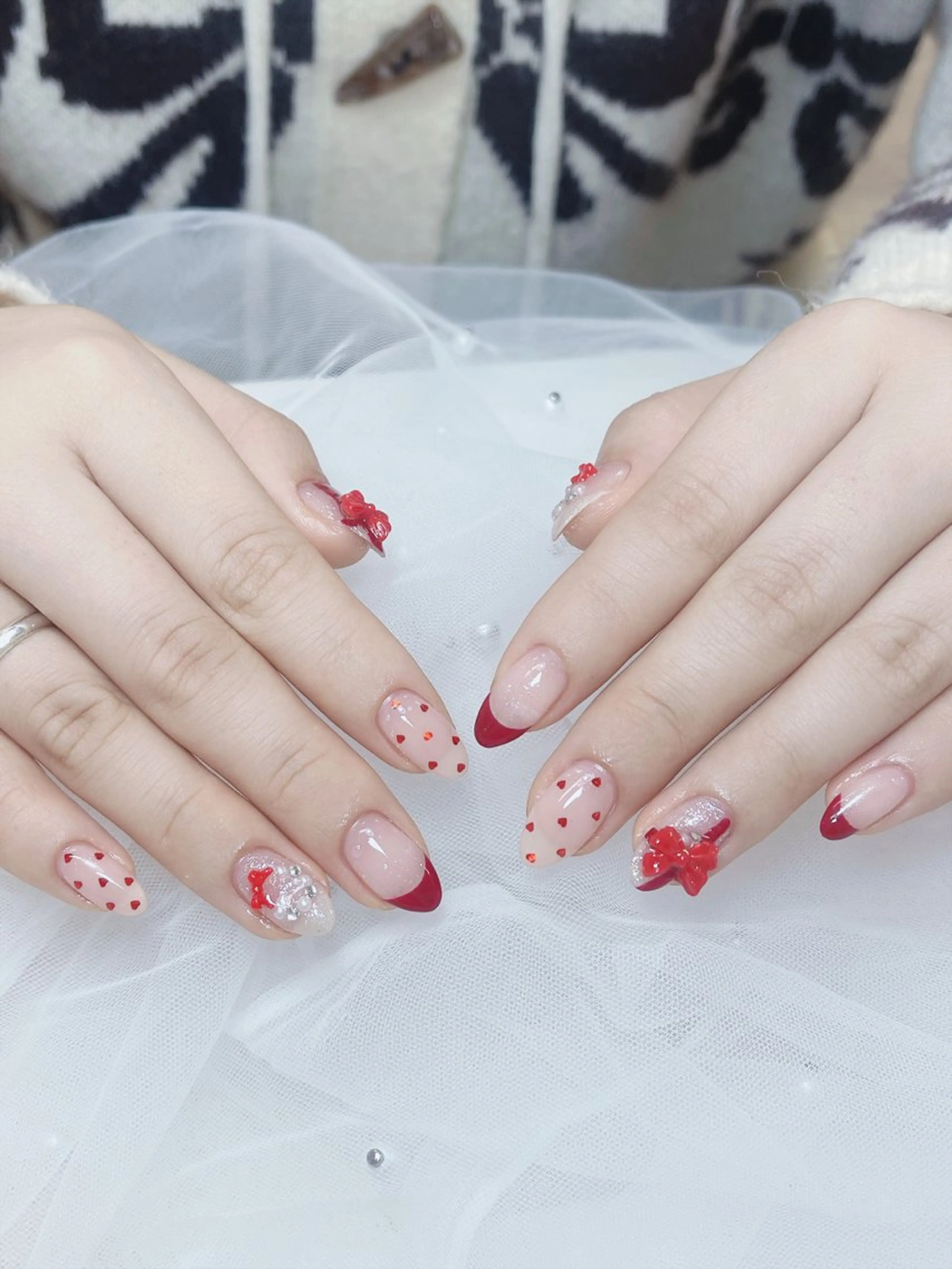 ネイル チークネイル 成人式 フレンチネイル グラデーション 氷ネイル・うるうるネイル ハンドネイル DUO MI所属・DUO   MI nail salonのネイルデザイン