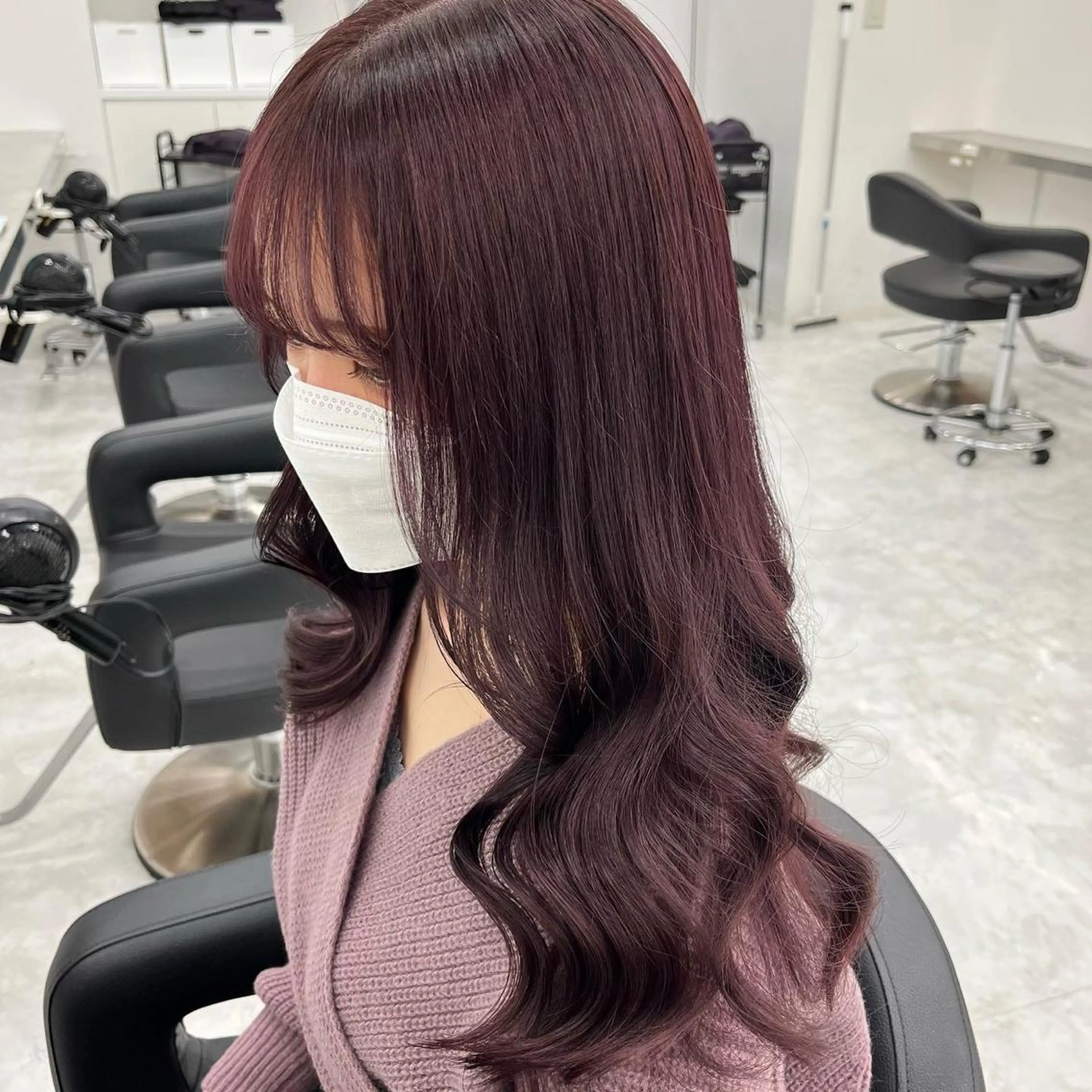 ロング カラー ヘアカラー トリートメント ヘッドスパ ヘアセット 💗韓国暖色ヘア NO.1💗🪽のヘアスタイル