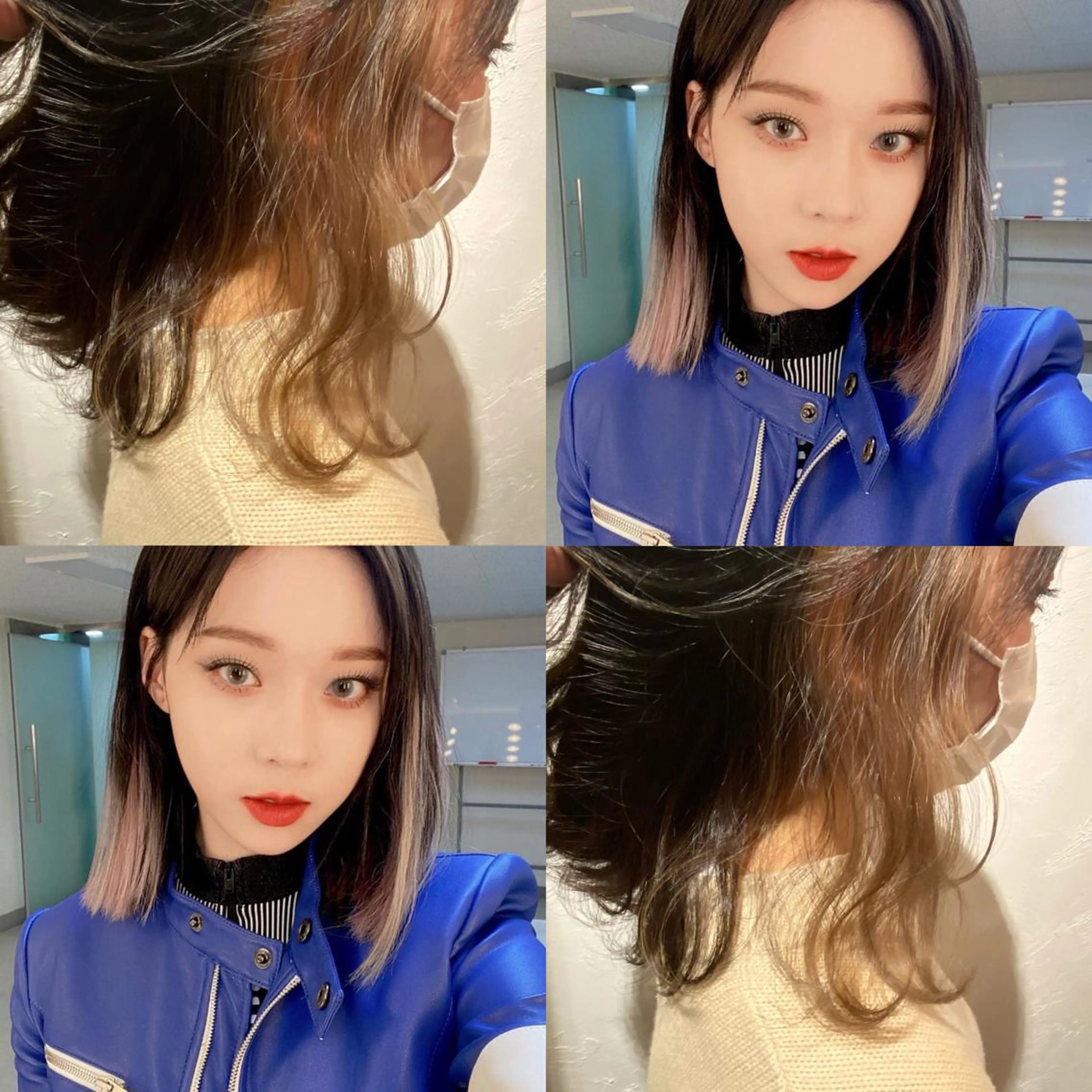 セミロング カラー バレイヤージュ ブリーチ ケアブリーチ ダブルカラー イヤリングカラー 韓国ヘア特化 💟 ララア 💟のヘアスタイル