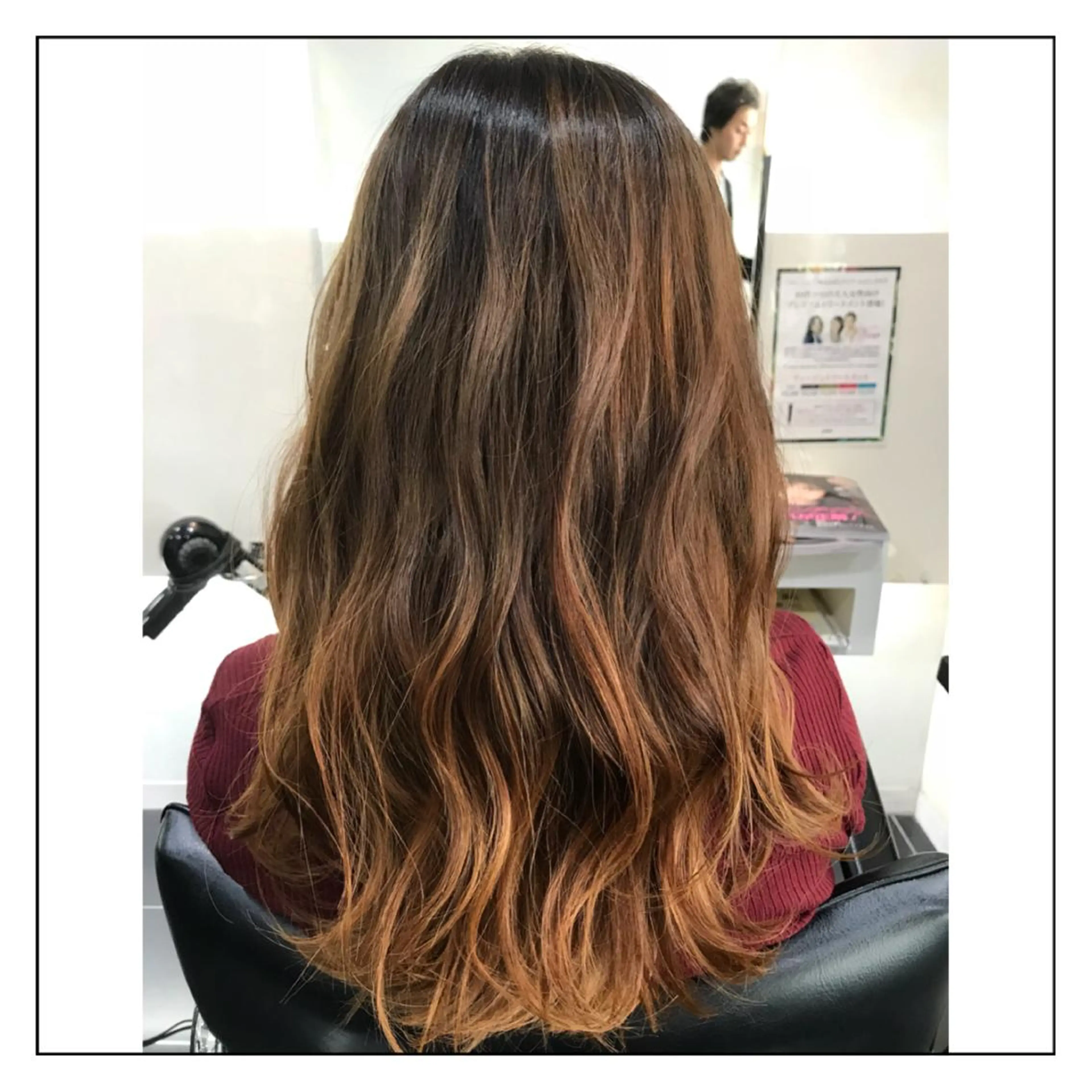 ミディアム カラー ブリーチ グラデーションカラー 大久保 隆蔵のヘアスタイル