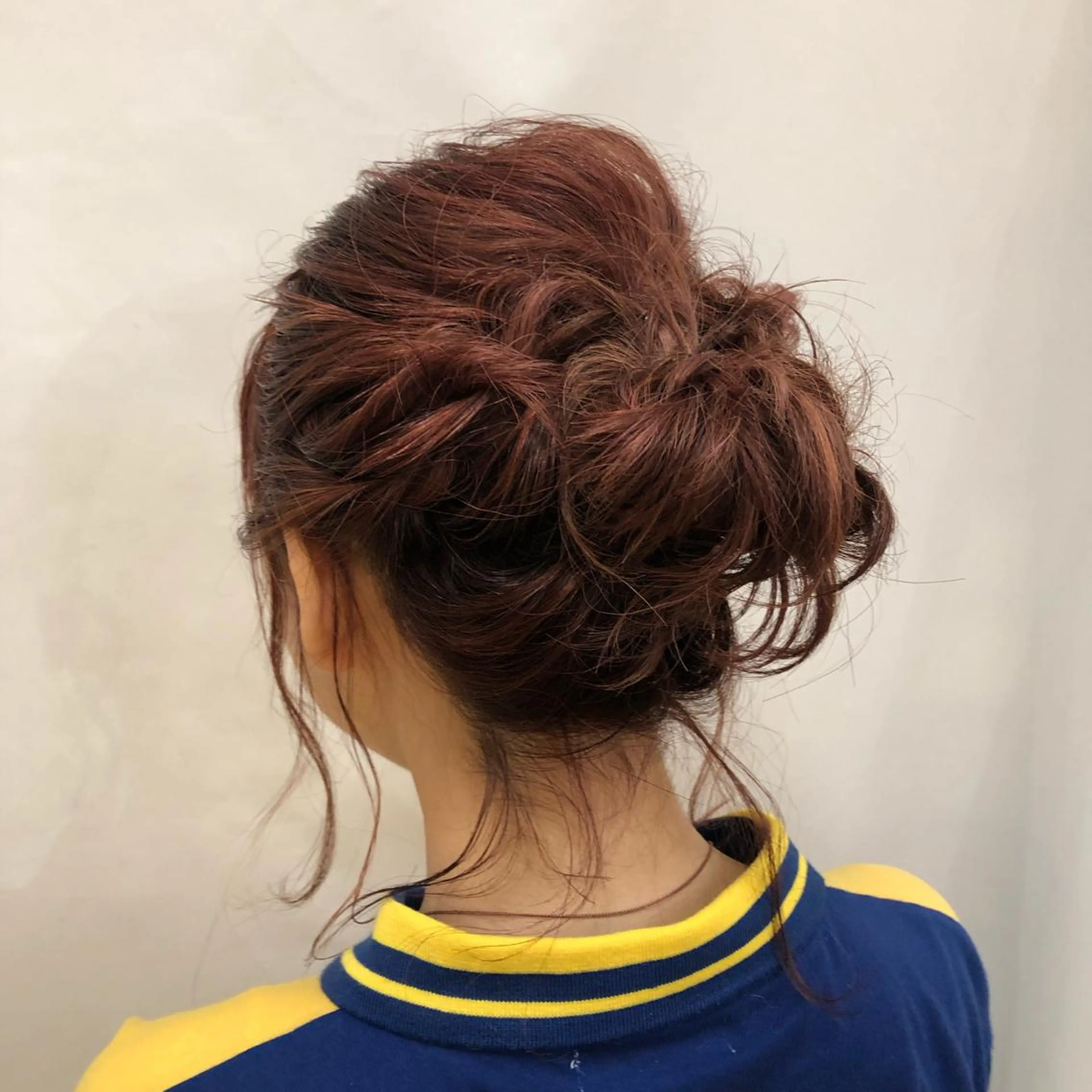 セミロング カラー パーマ ヘアアレンジ お団子ヘア entality lit所属・暖色ボブ 🍊rikakoのヘアスタイル