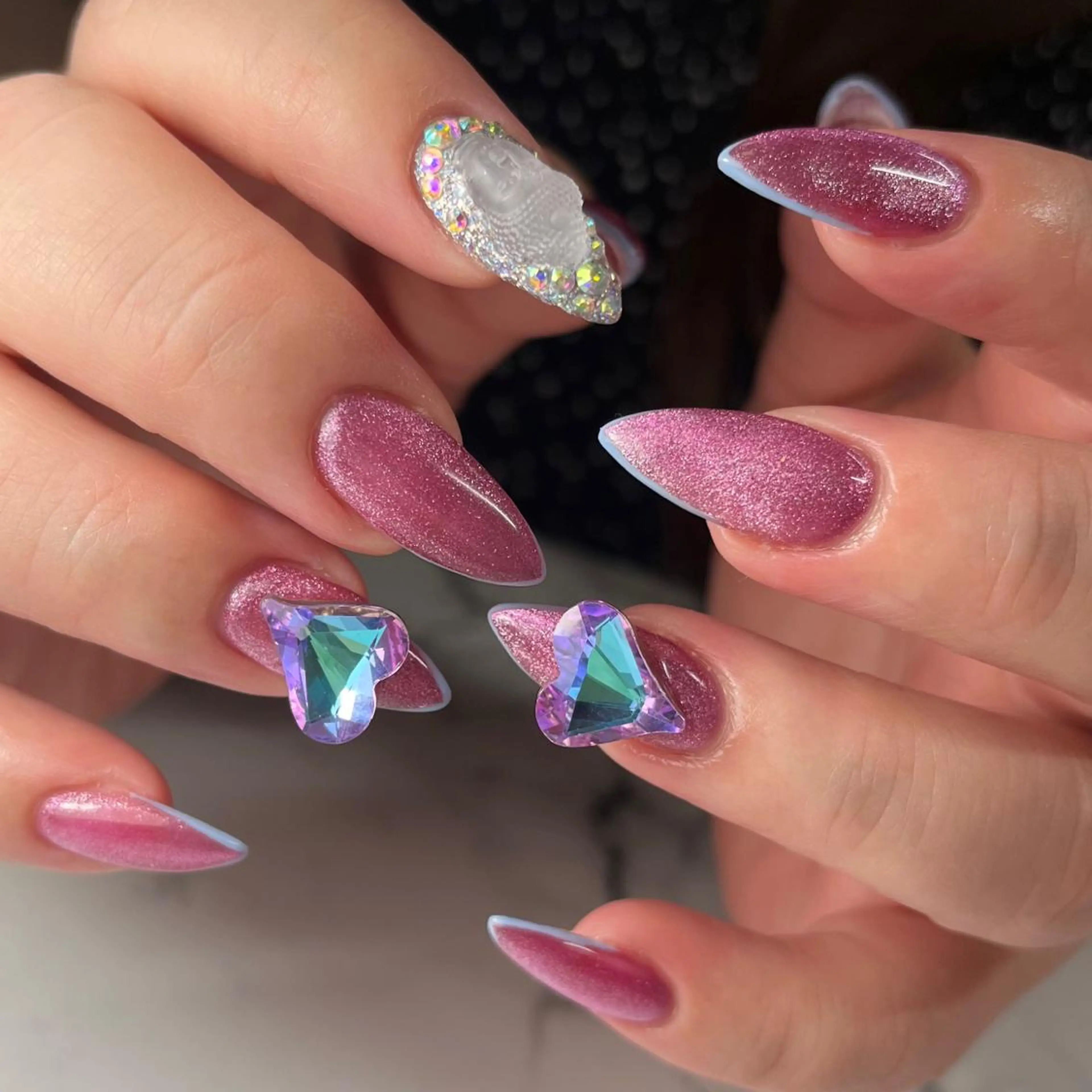 ネイル フレンチネイル ジェルネイル ハート マグネットネイル ワンカラーネイル ハンドネイル NAIL NOWのネイルデザイン