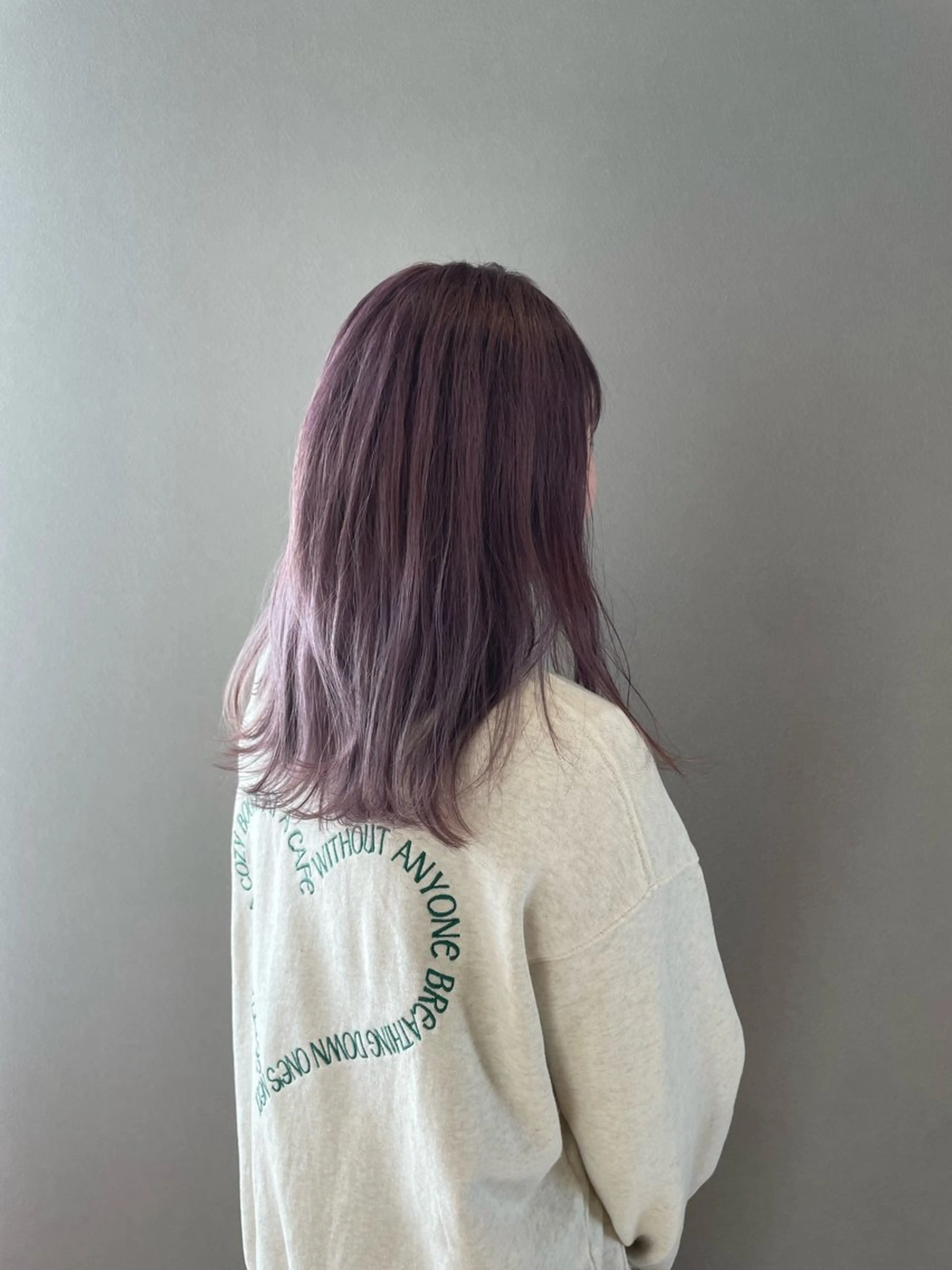 セミロング カラー ラベンダーカラー ラベンダーピンク ピンクカラー otto滑川市 yukaのヘアスタイル