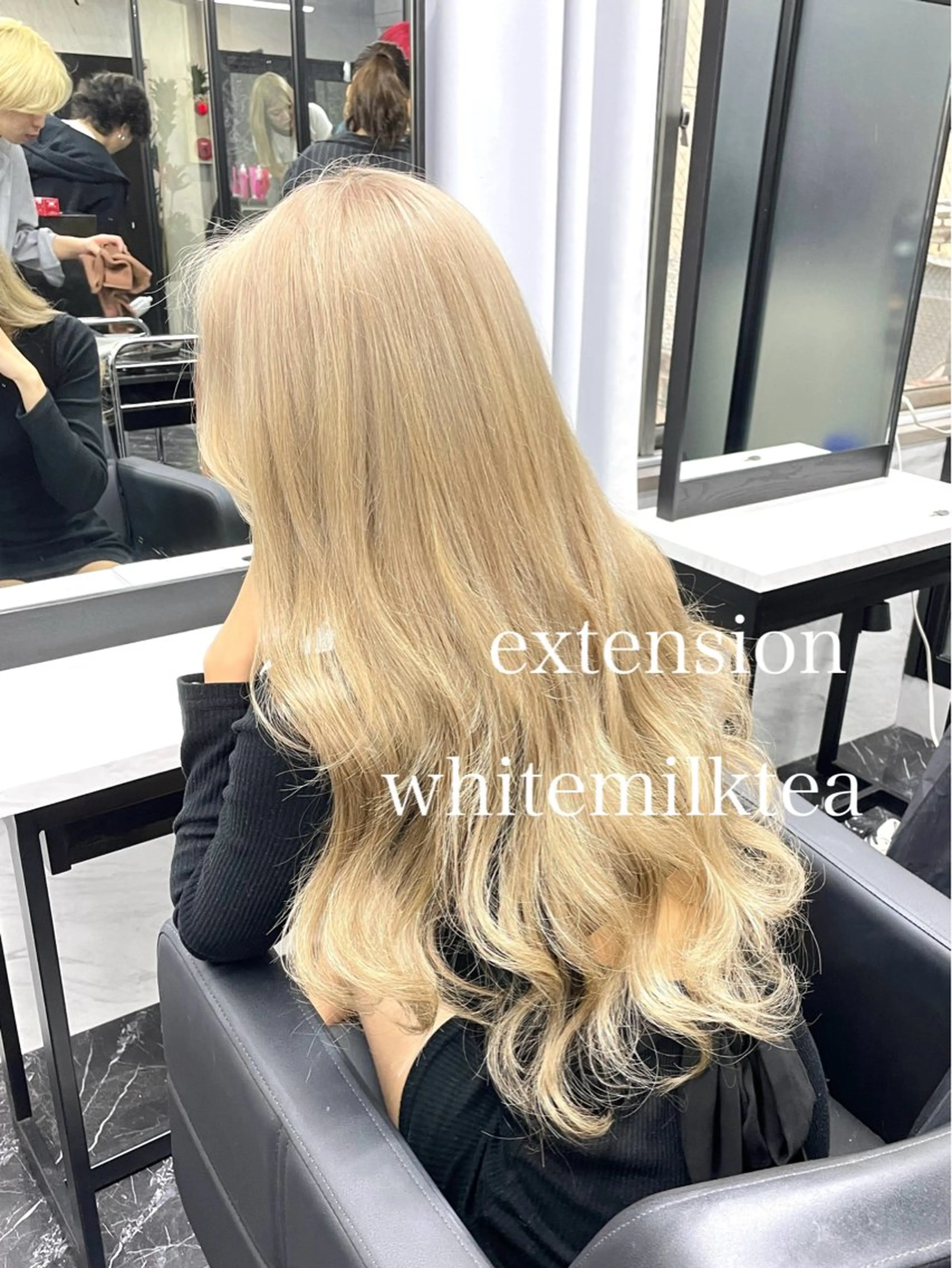 ロング カラー ブリーチ ヘアカラー エクステ エクステ🩵ブリーチ 韓国ヘア🩵KAEのヘアスタイル