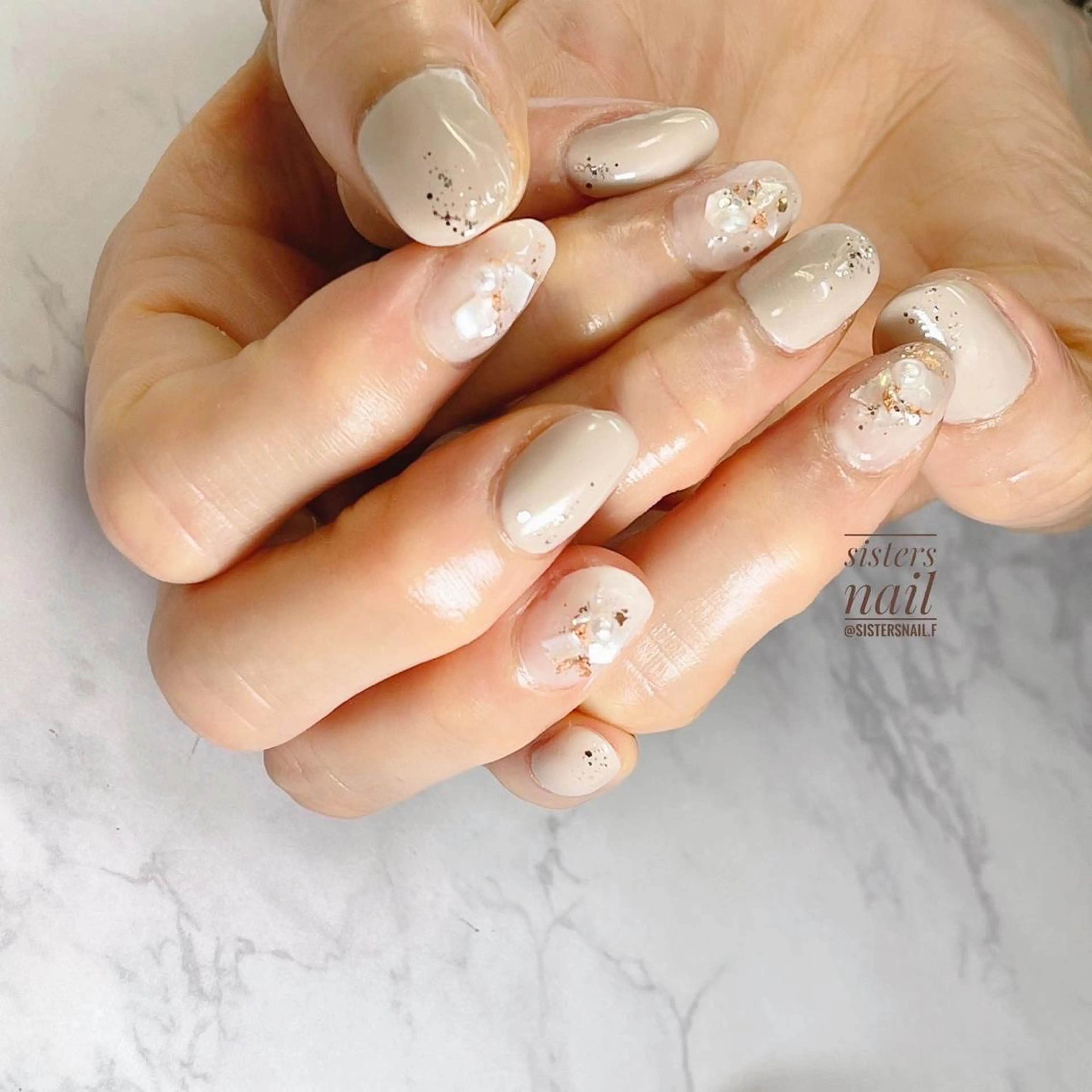 ネイル アートネイル キラキラネイル オフィスネイル シンプルネイル 夏ネイル sisters nail.fのネイルデザイン