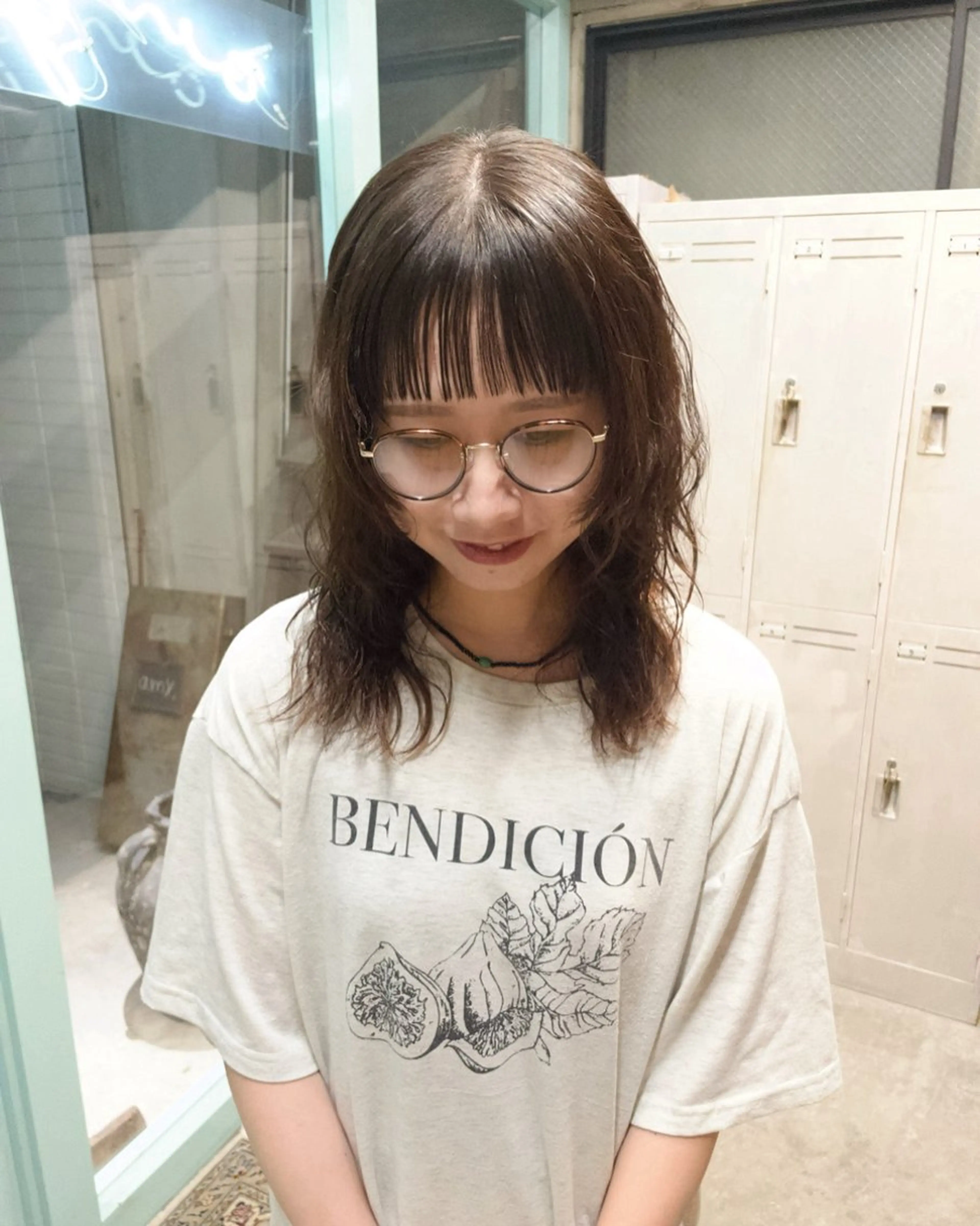 ミディアム パーマ ミディアムパーマ オン眉 muku所属・ボブ/パーマ /muku サリのヘアスタイル