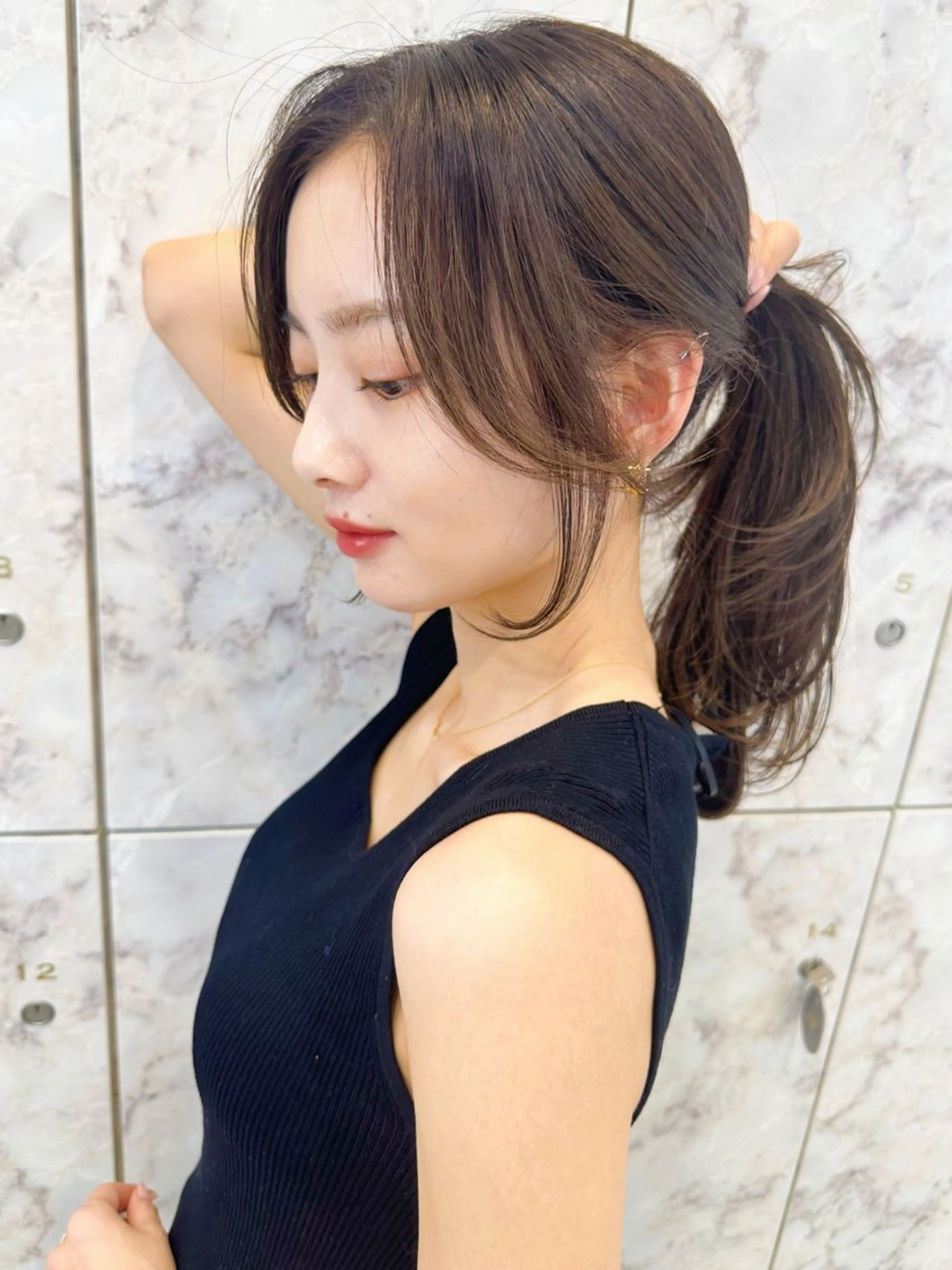 セミロング カラー ダブルカラー ハイライトカラー ハイライト 髪質改善 韓国風ヘア カット ヘアカラー トリートメント 新宿/韓国風レイヤー 髪質改善/渋谷直樹のヘアスタイル