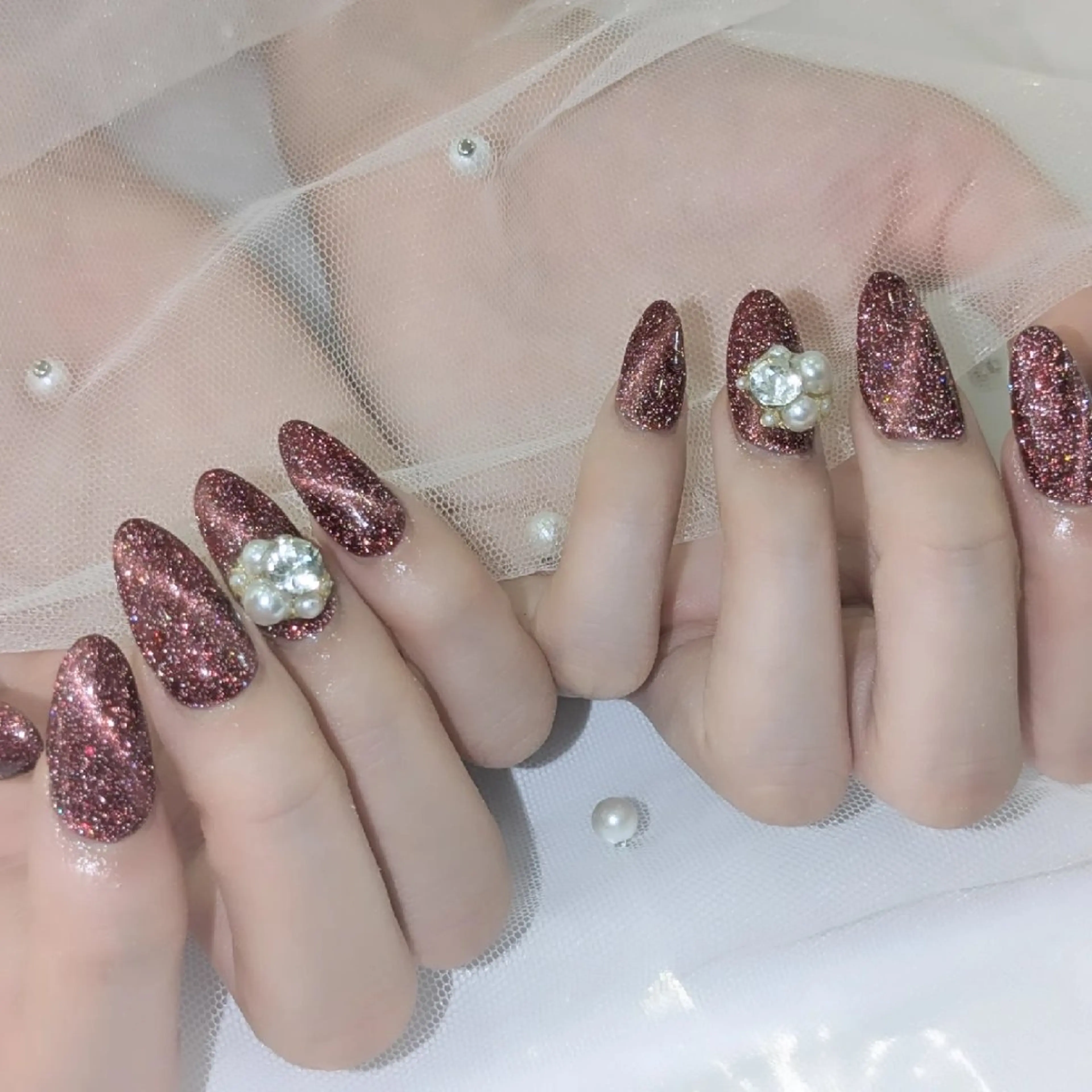 ネイル マグネットネイル スカルプネイル Lily nail 船橋 yuki🍒のネイルデザイン