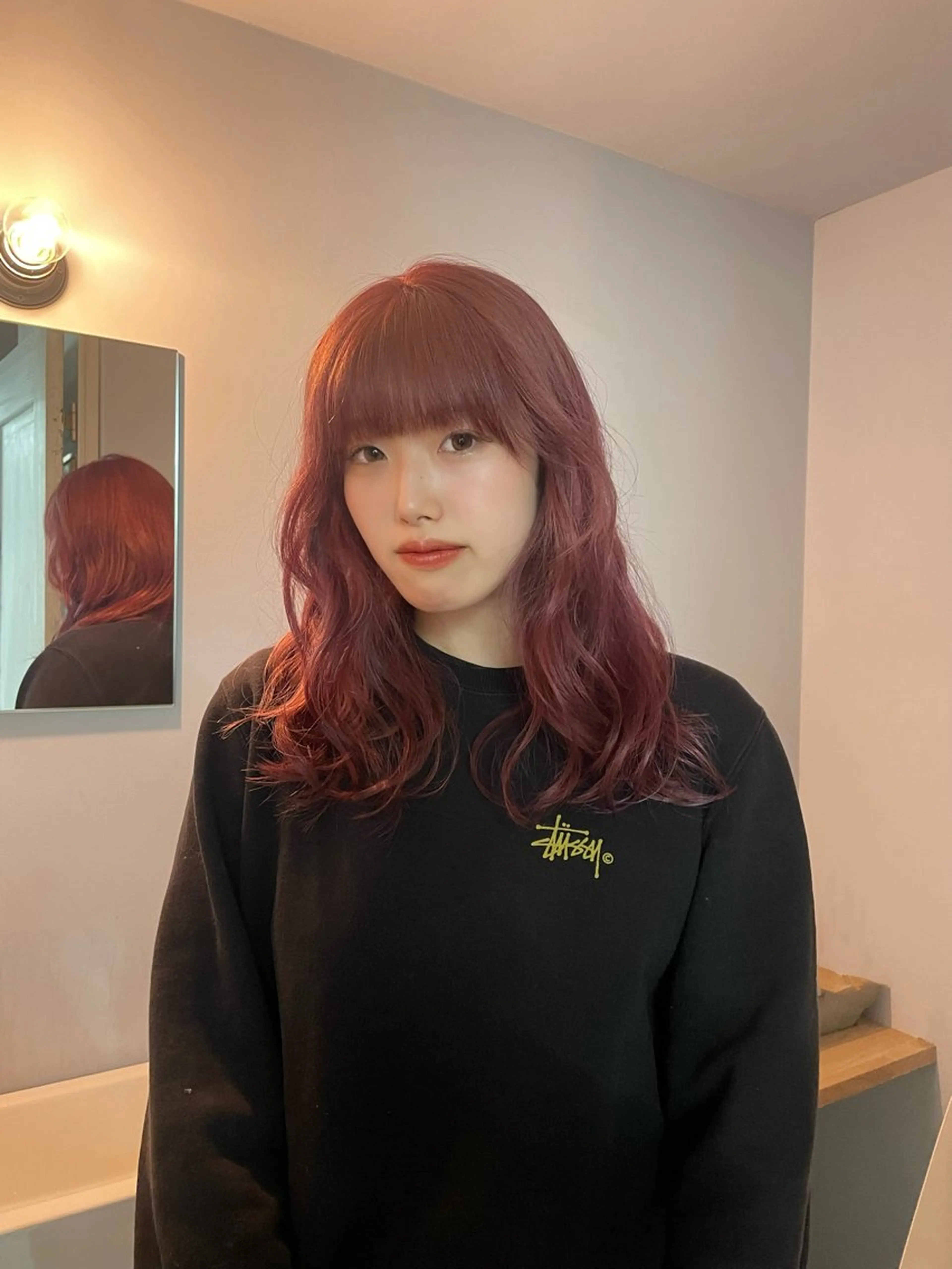 ミディアム カラー ヘアカラー カットモデル/ ハイトーン/ゆうあのヘアスタイル