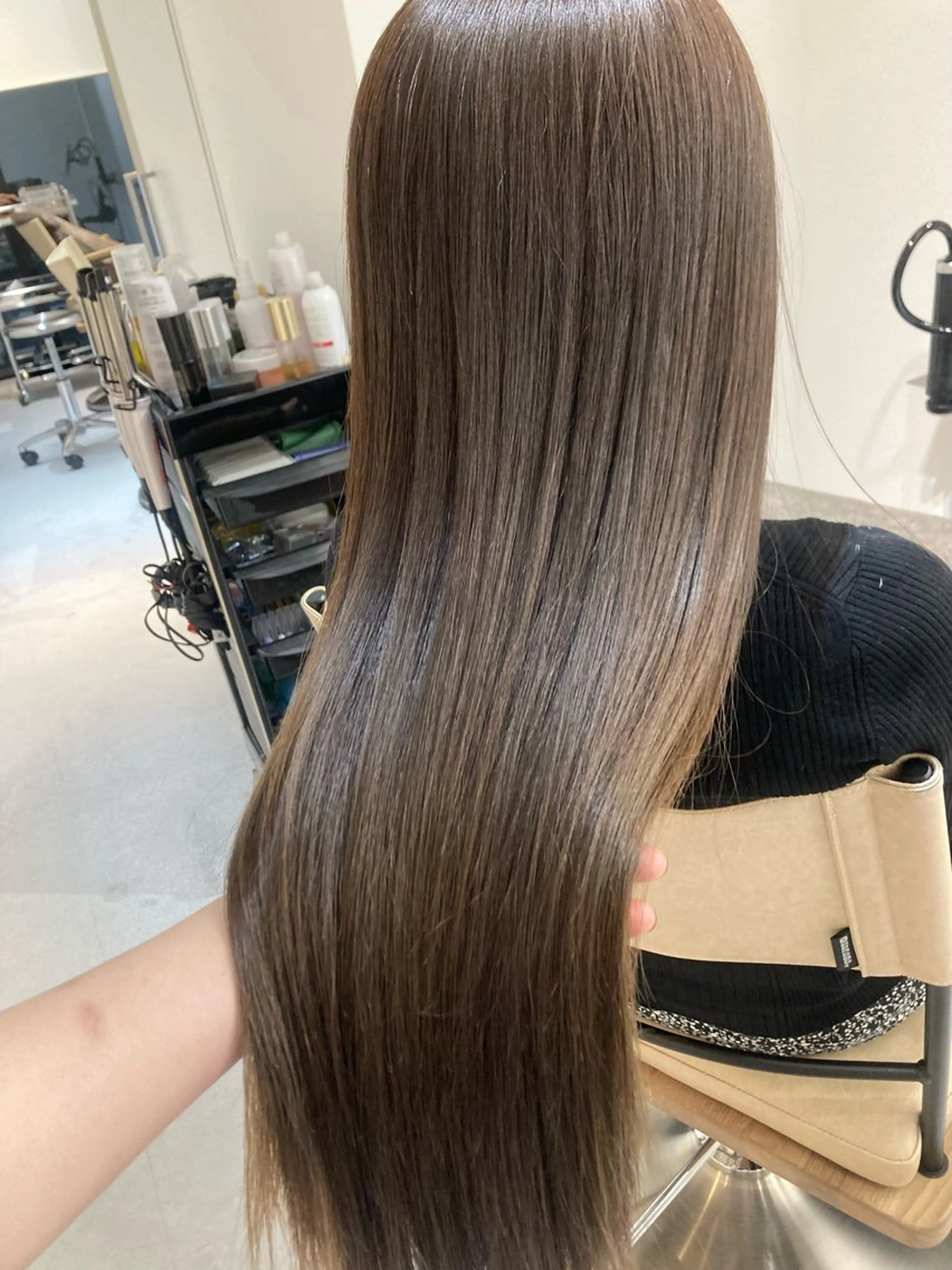 ロング カット ヘアカラー トリートメント ✨色持ちの良い艶 カラー✨蟹江真世のヘアスタイル