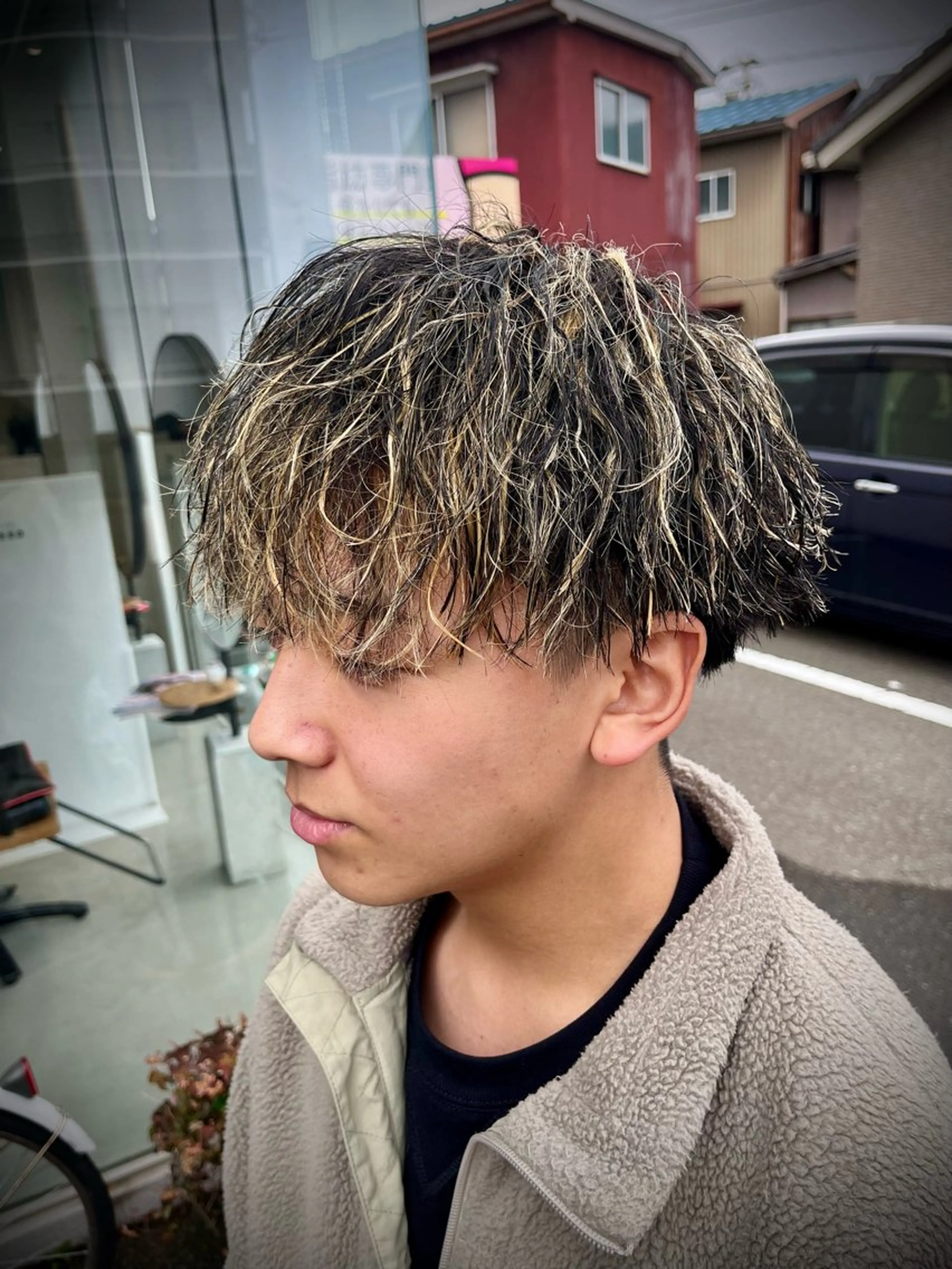 ショート カラー パーマ メンズ APREKO RIKUのヘアスタイル