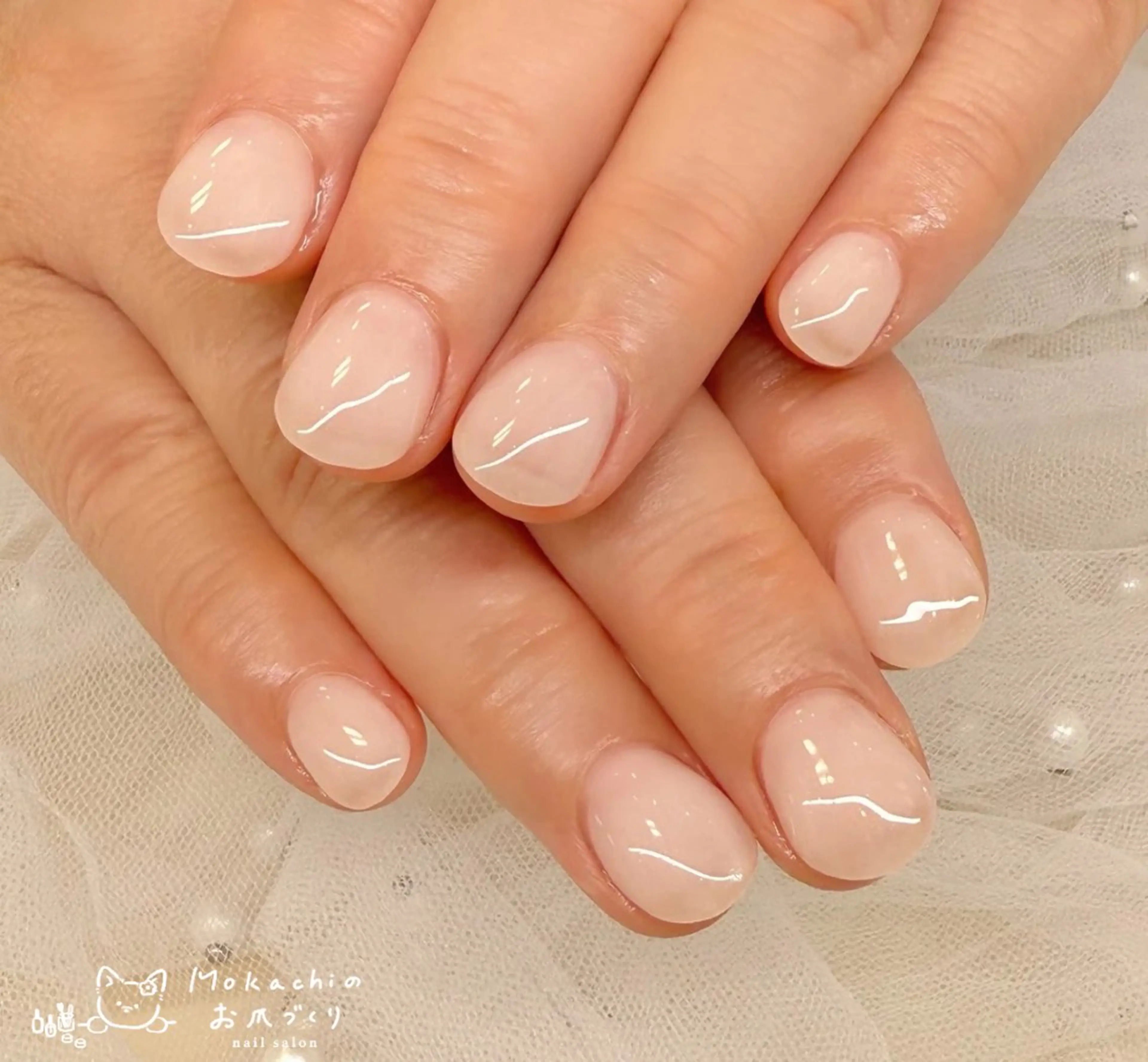 ネイル オフィスネイル ワンカラーネイル ショートネイル シンプルネイル Mokachiのお爪づくり所属・Mokachiの お爪づくりのネイルデザイン