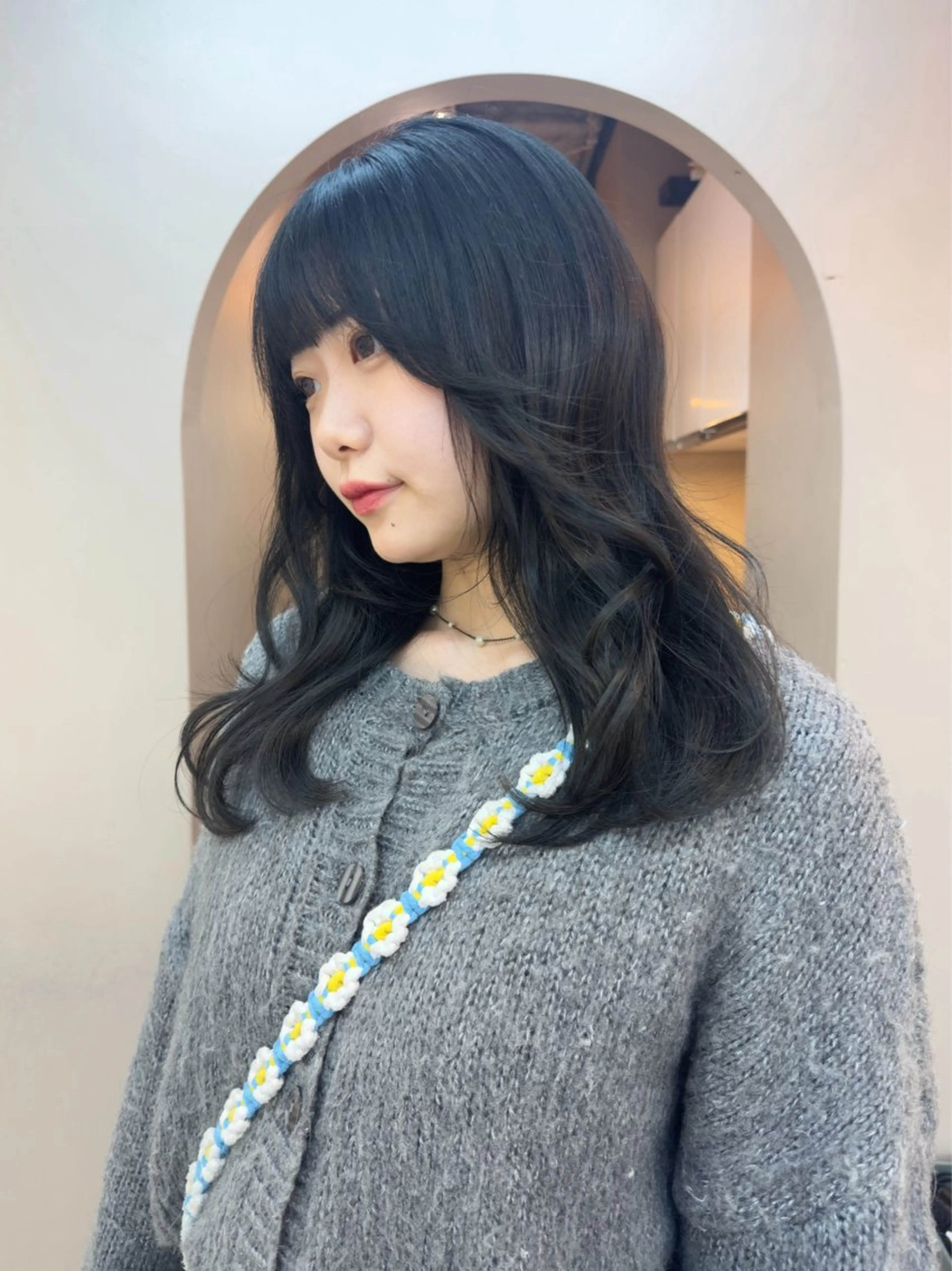 セミロング カラー 透明感カラー ヘアカラー レイヤー/顔周り /いいぬまみかのヘアスタイル