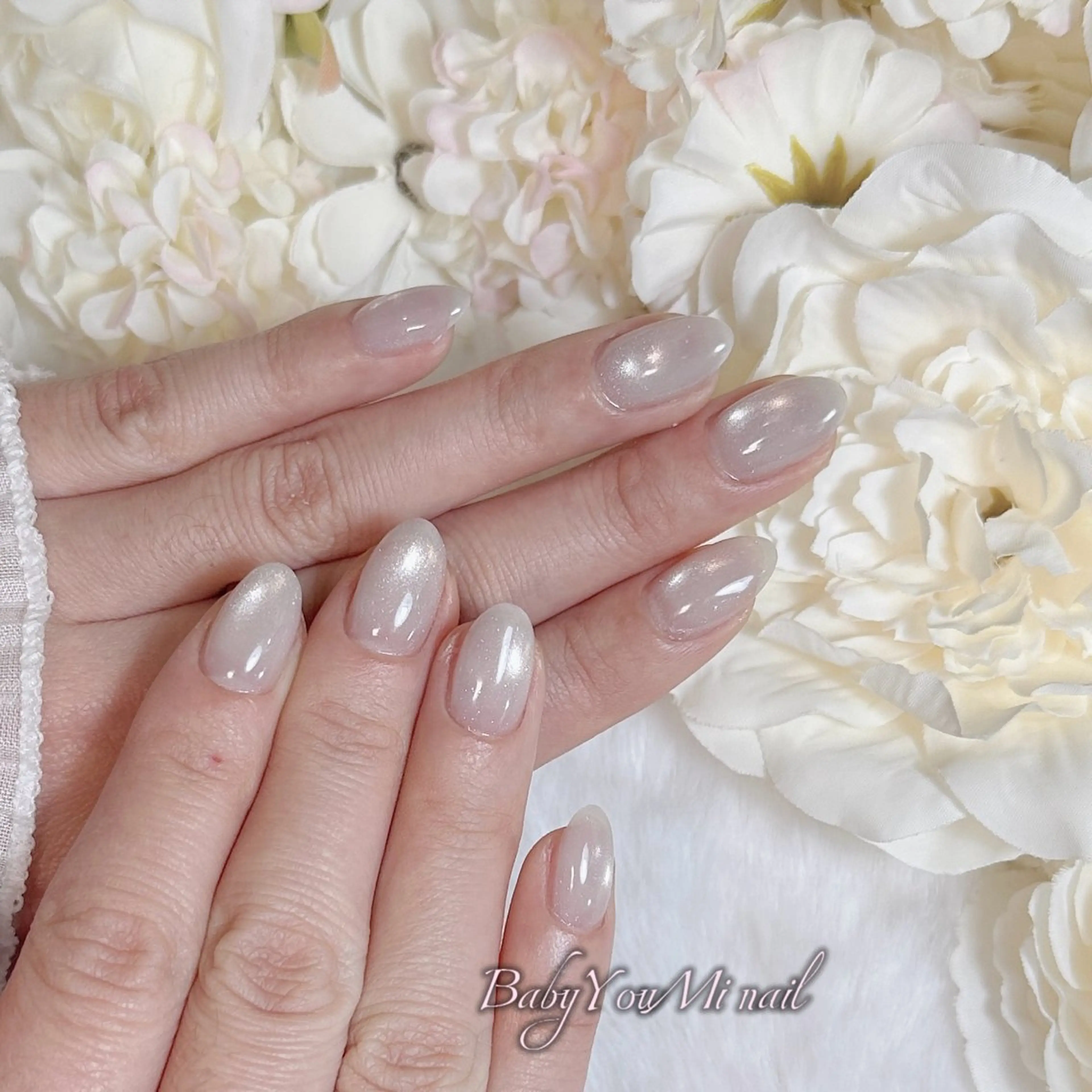 ネイル オーロラネイル 成人式 フットネイル フレンチネイル ジェルネイル ハンドネイル BabyYouMi nailのネイルデザイン