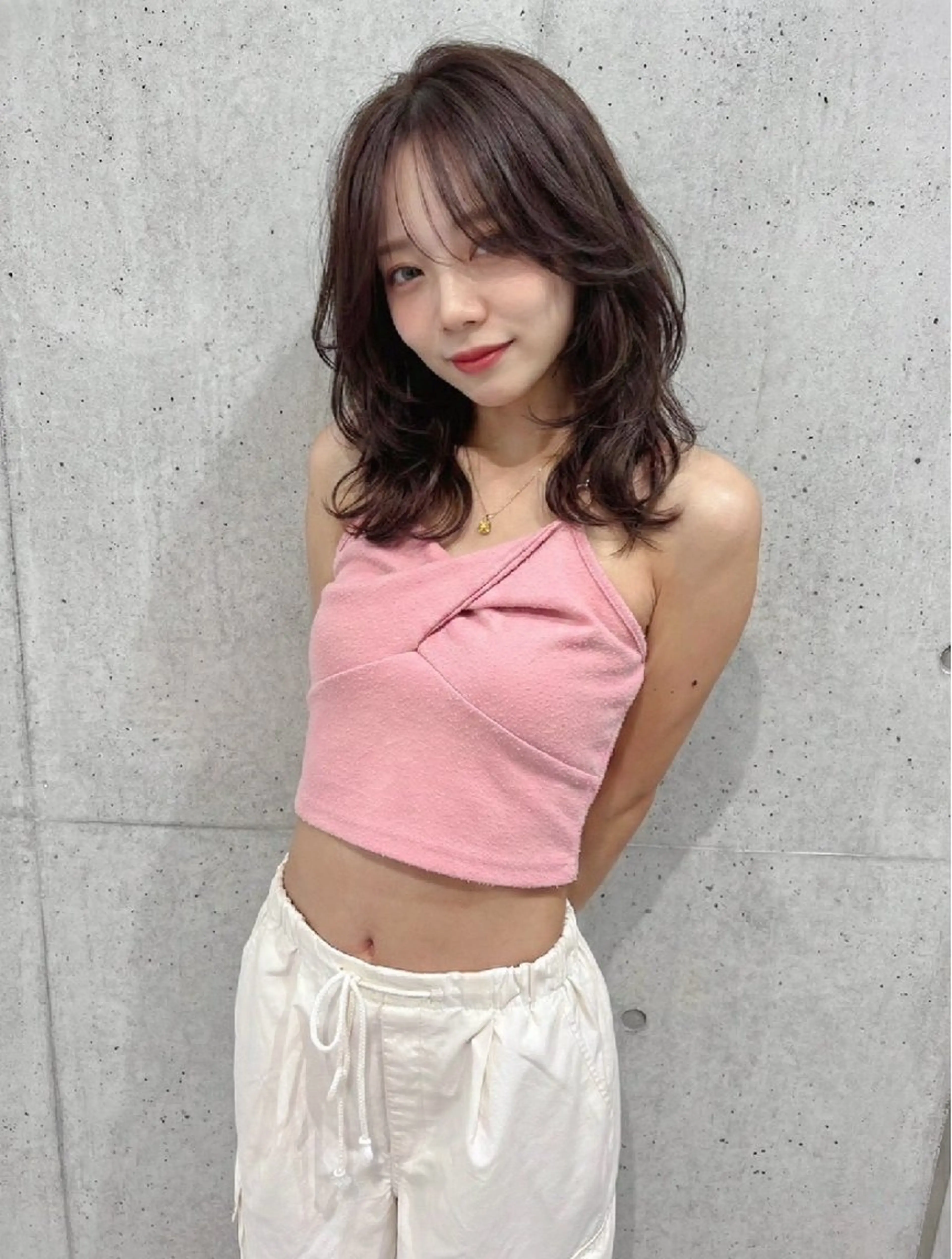 セミロング カラー ヘアカラー トリートメント piLLon 心斎橋のヘアスタイル