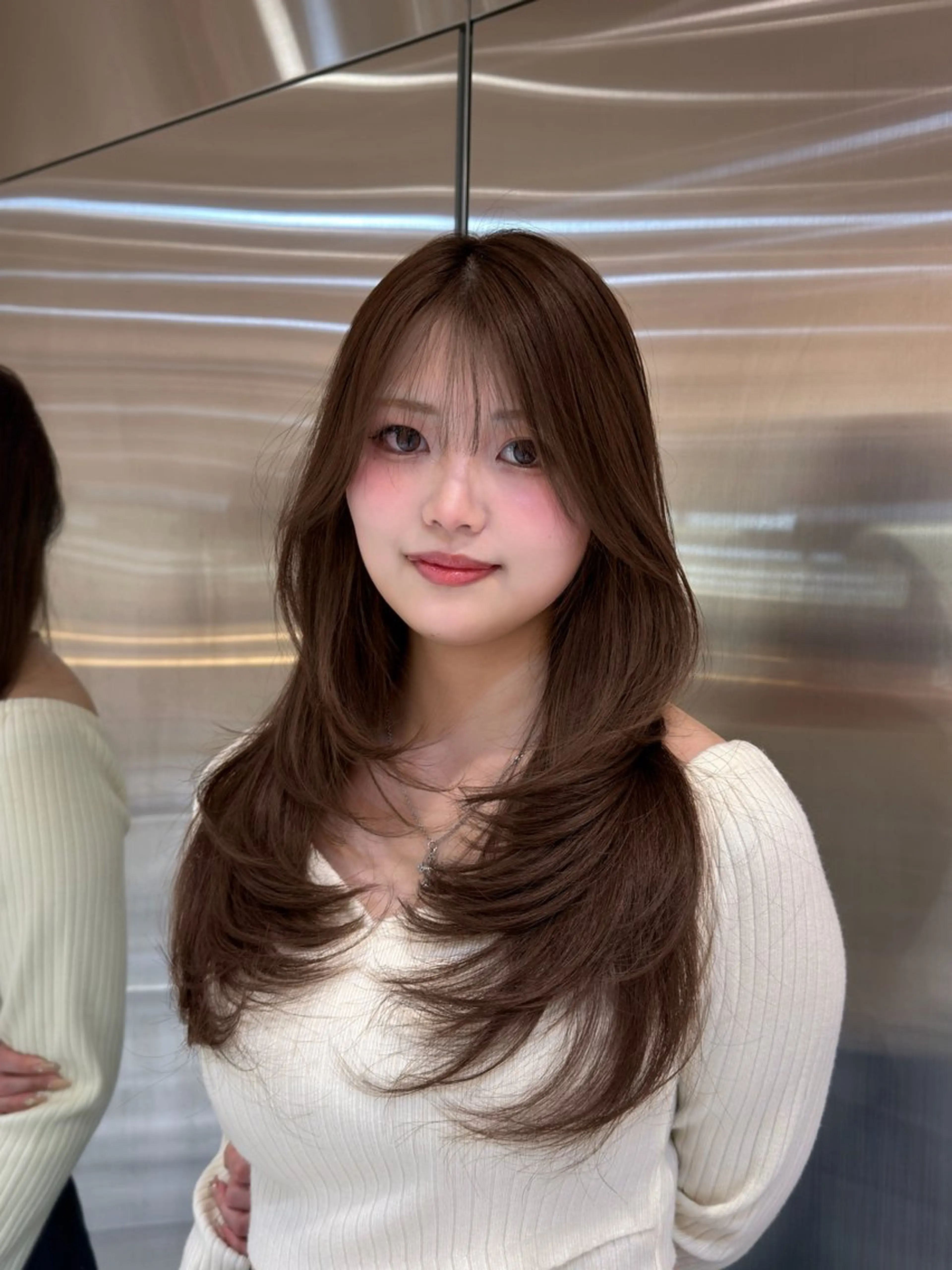 ロング カラー カット ヘアカラー ハッシュカット/ベー ジュカラー/リョウヤのヘアスタイル