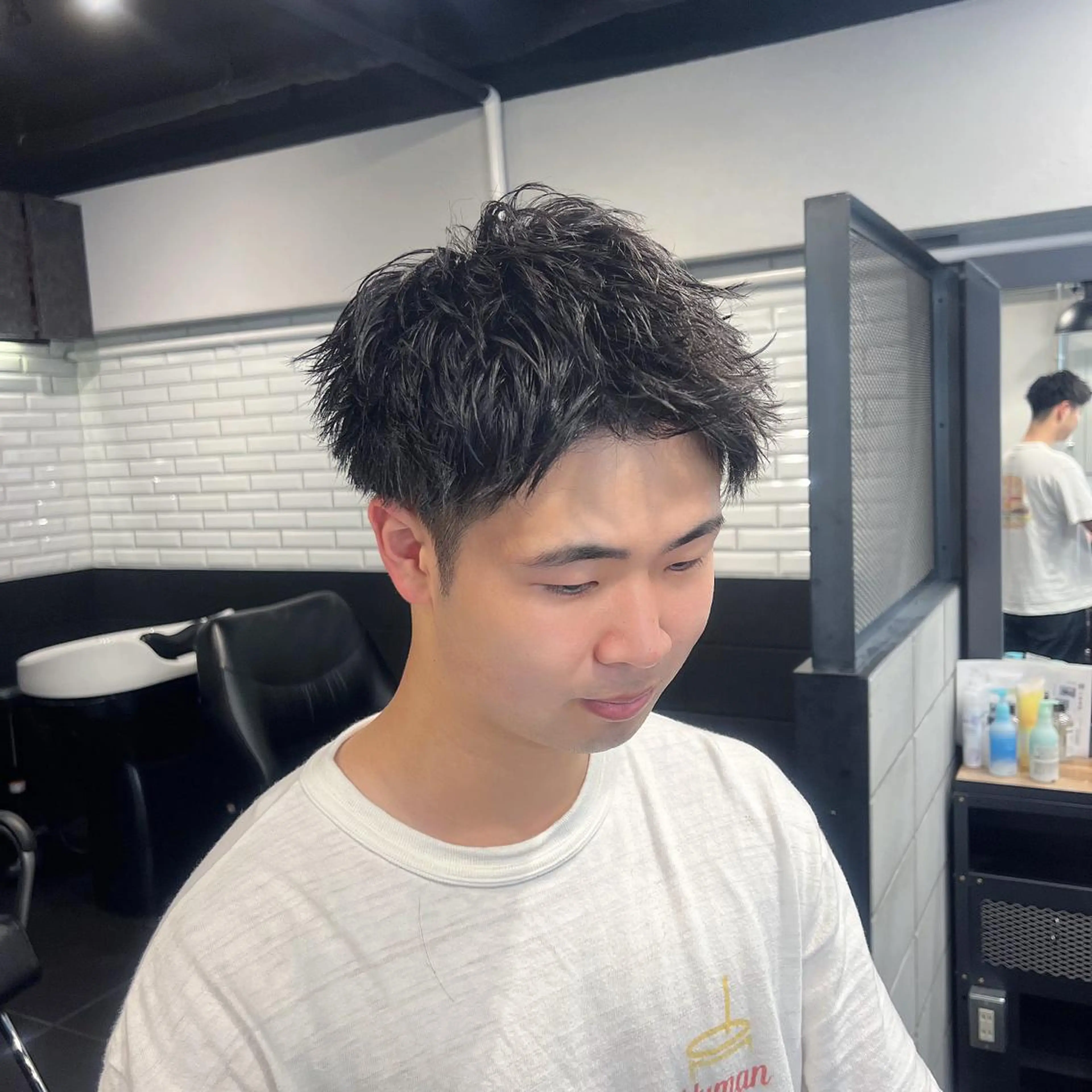 ショート カラー パーマ メンズ ショートヘア メンズ特化/パーマ/ メッシュ/竜成のヘアスタイル