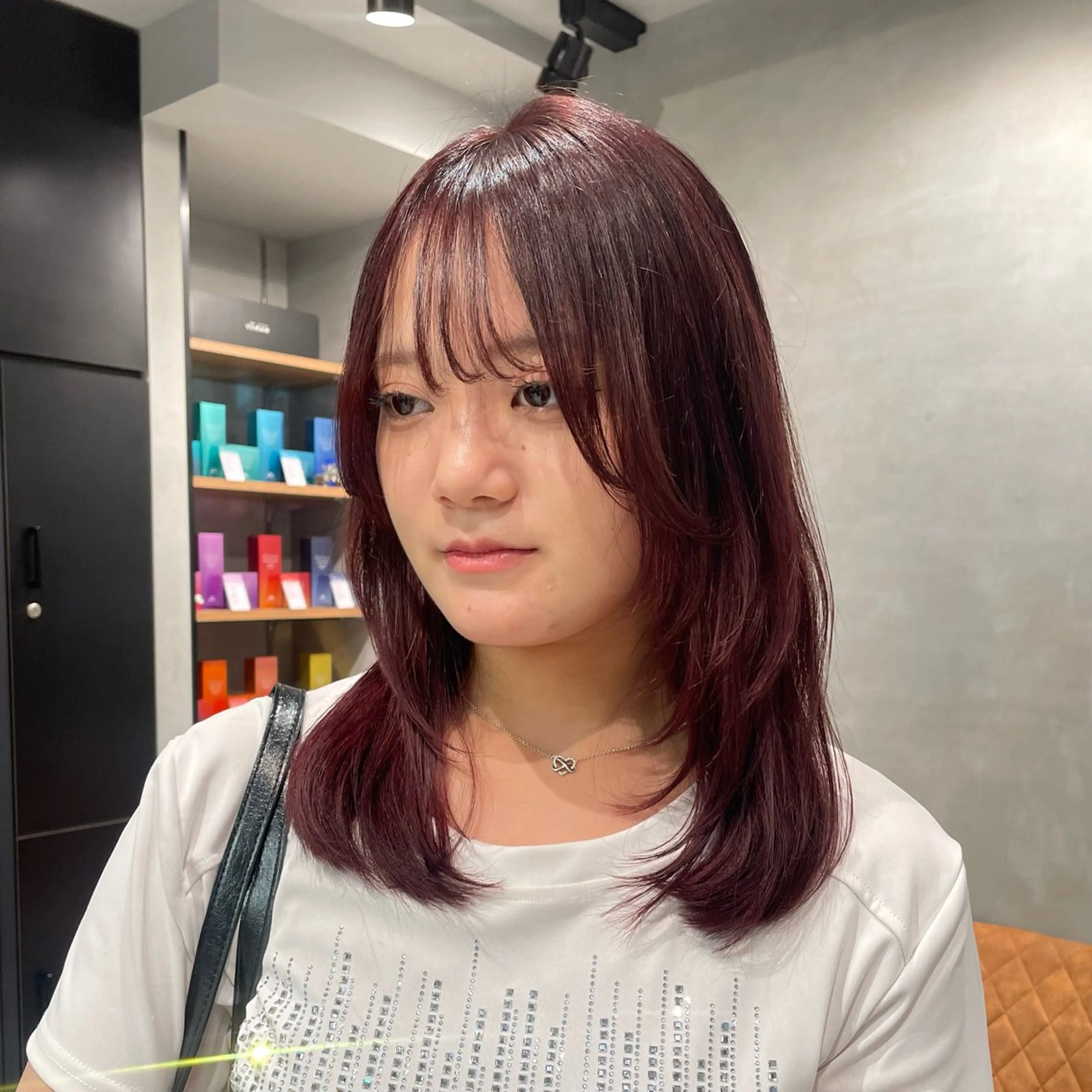 ミディアム カラー カット ヘアカラー トリートメント ヘッドスパ ヘアセット 暖色レイヤー 🥀REIRIのヘアスタイル