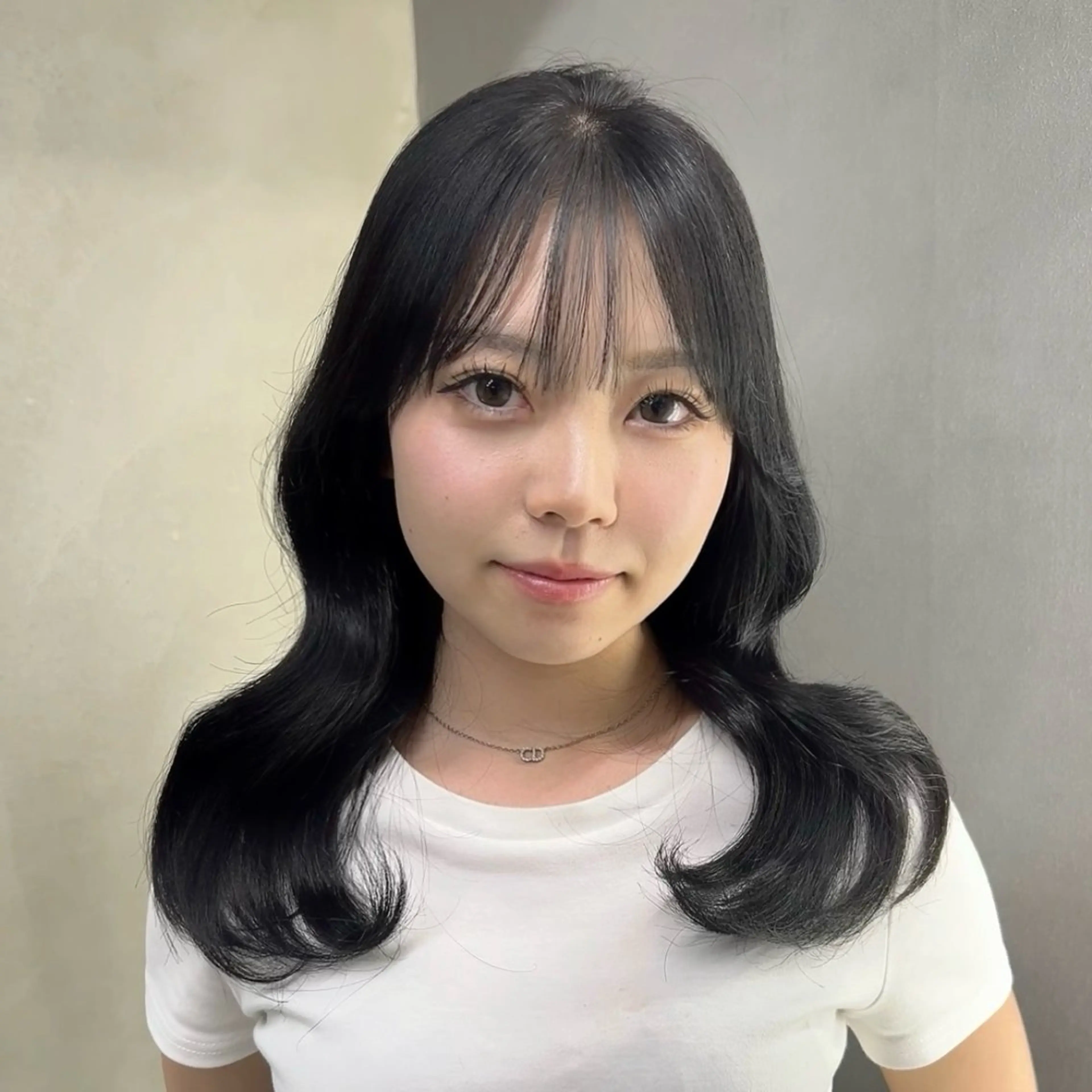 セミロング カット ヘアカラー トリートメント 阿倍野/髪質改善 /縮毛矯正/坪田幸広のヘアスタイル