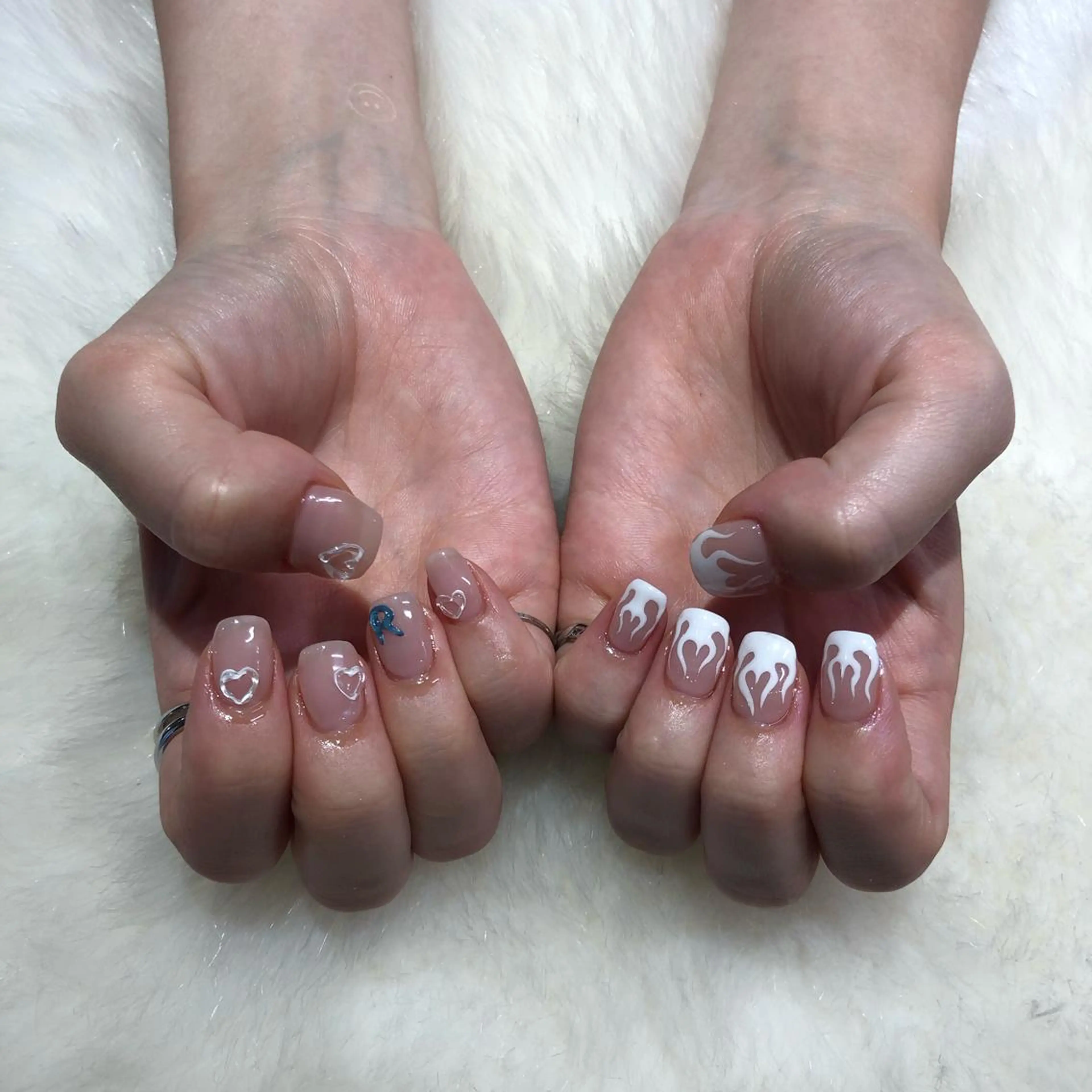 ネイル アートネイル ハート ハンドネイル フットネイル ハンドケア Nes.Nail所属・Miyagi Asamiのネイルデザイン