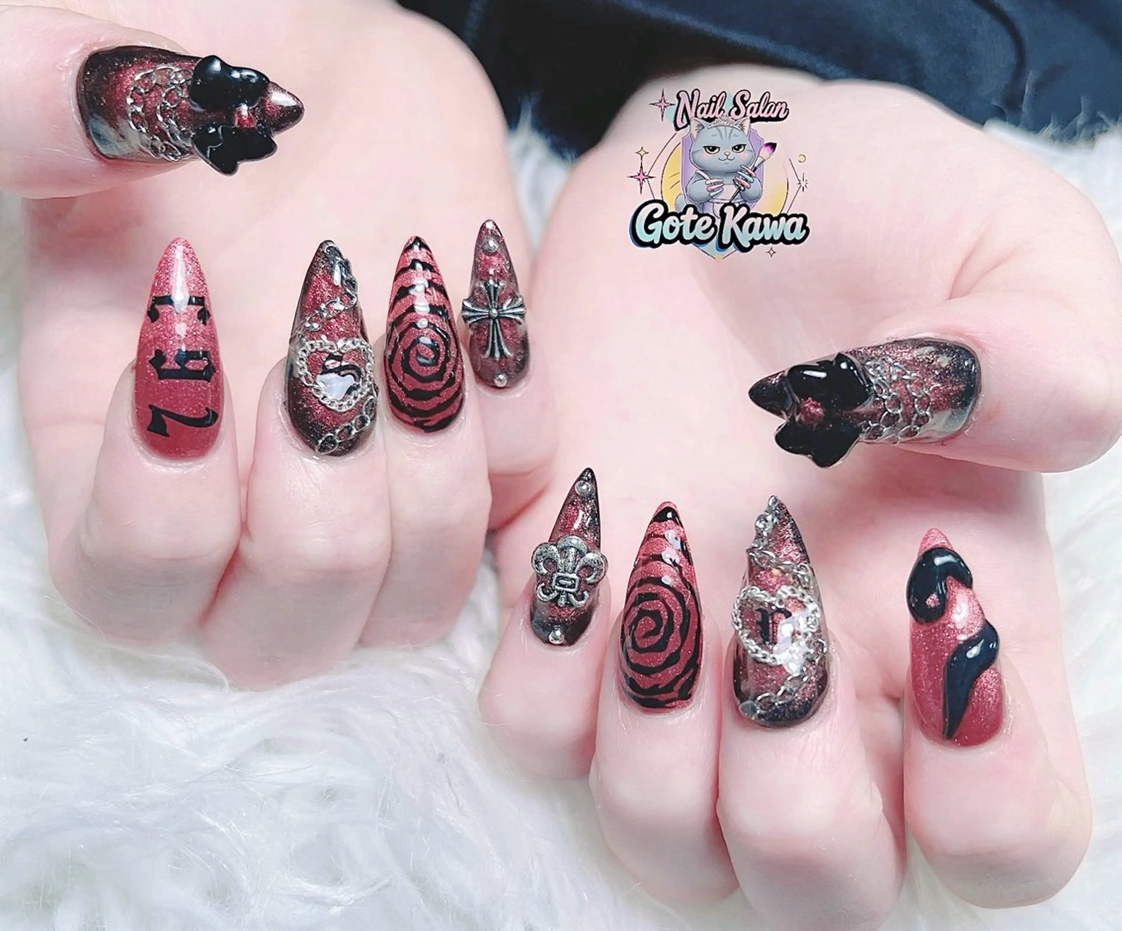 ネイル アートネイル キラキラネイル スカルプネイル ハンドネイル ハンドケア GOTE KAWA Nail Salon(ゴテかわ)所属・Gote Kawa nail salonのネイルデザイン